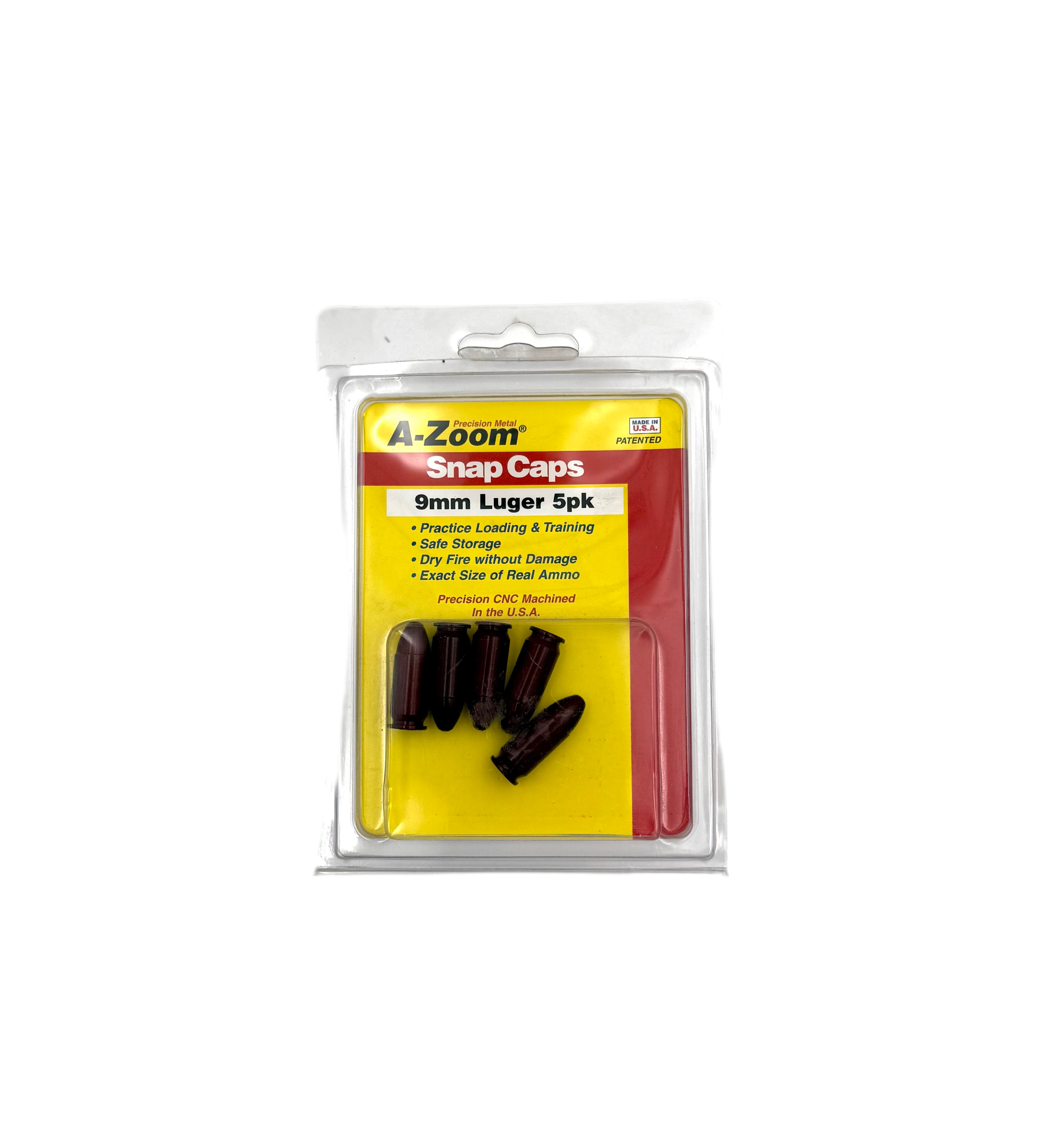 Package of A-Zoom Snap Caps with black capsules on a white background