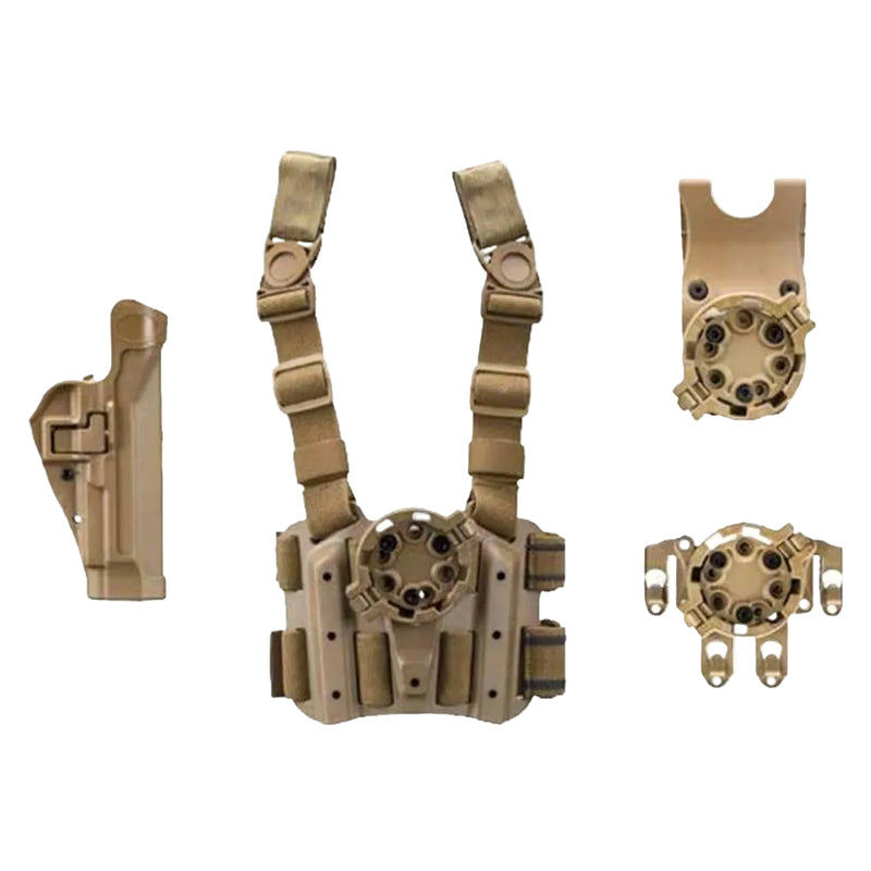 Blackhawk Serpa Level 2 tactical holster combo kit for Beretta 92/96/M9/M9A1, left-hand leather and polymer holster.