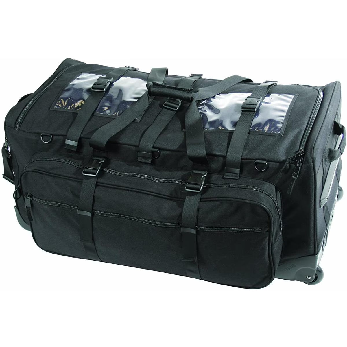 Blackhawk ALERT 5 heavy-duty tactical bag with strike webbing, black color, and multiple compartments for gear storage.