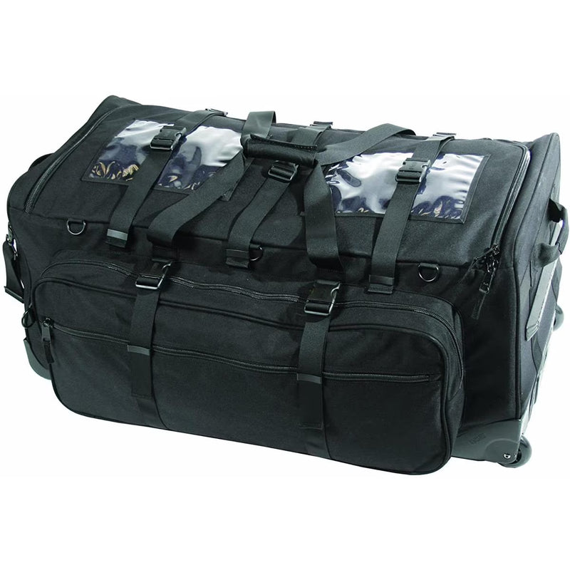 Blackhawk ALERT 5 heavy-duty tactical bag with strike webbing, black color, and multiple compartments for gear storage.