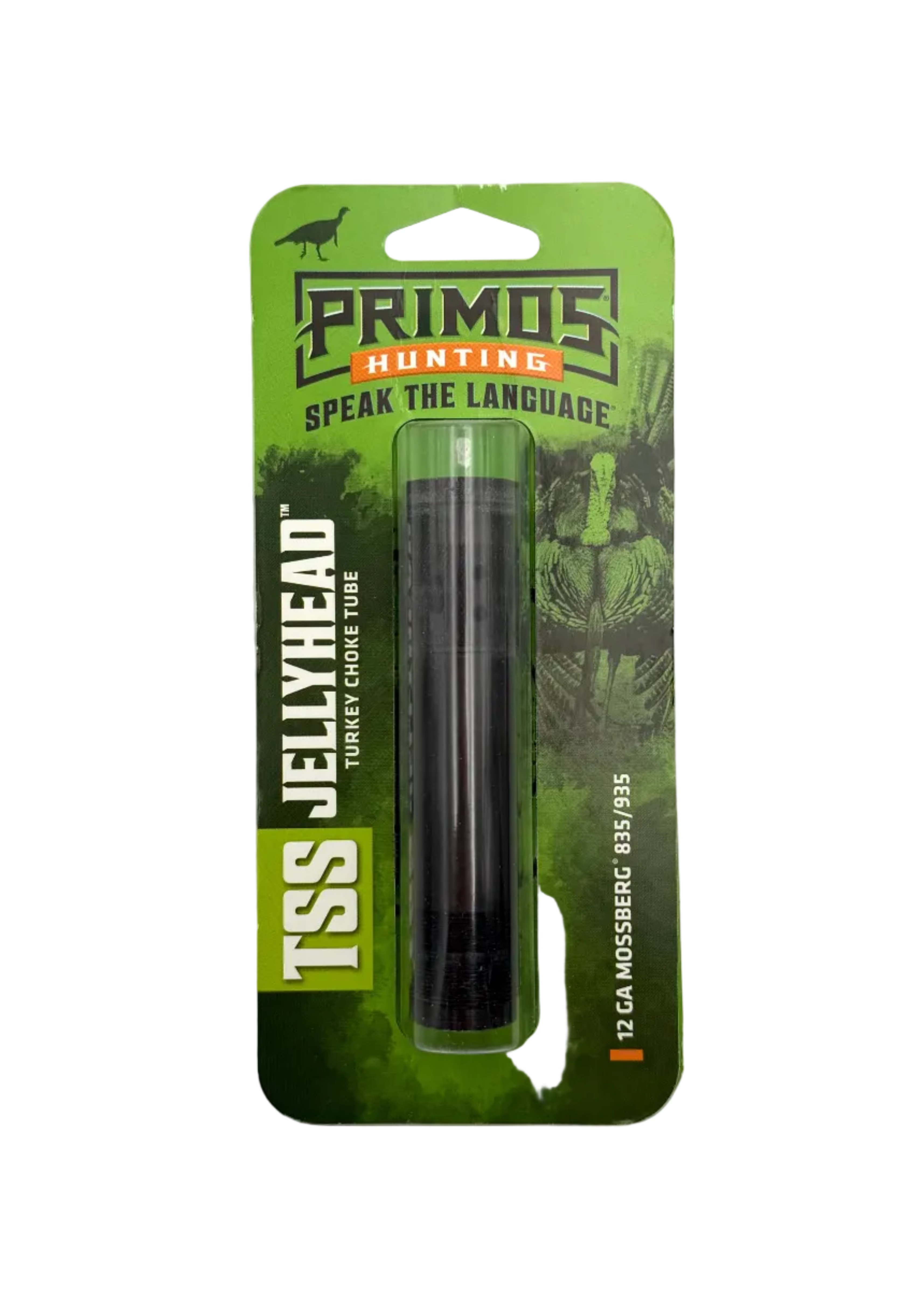 Primos Hunting TSS Jelly Head turkey choke tube for 12 gauge Mossberg 835/935 shotguns, shown in a close-up view.