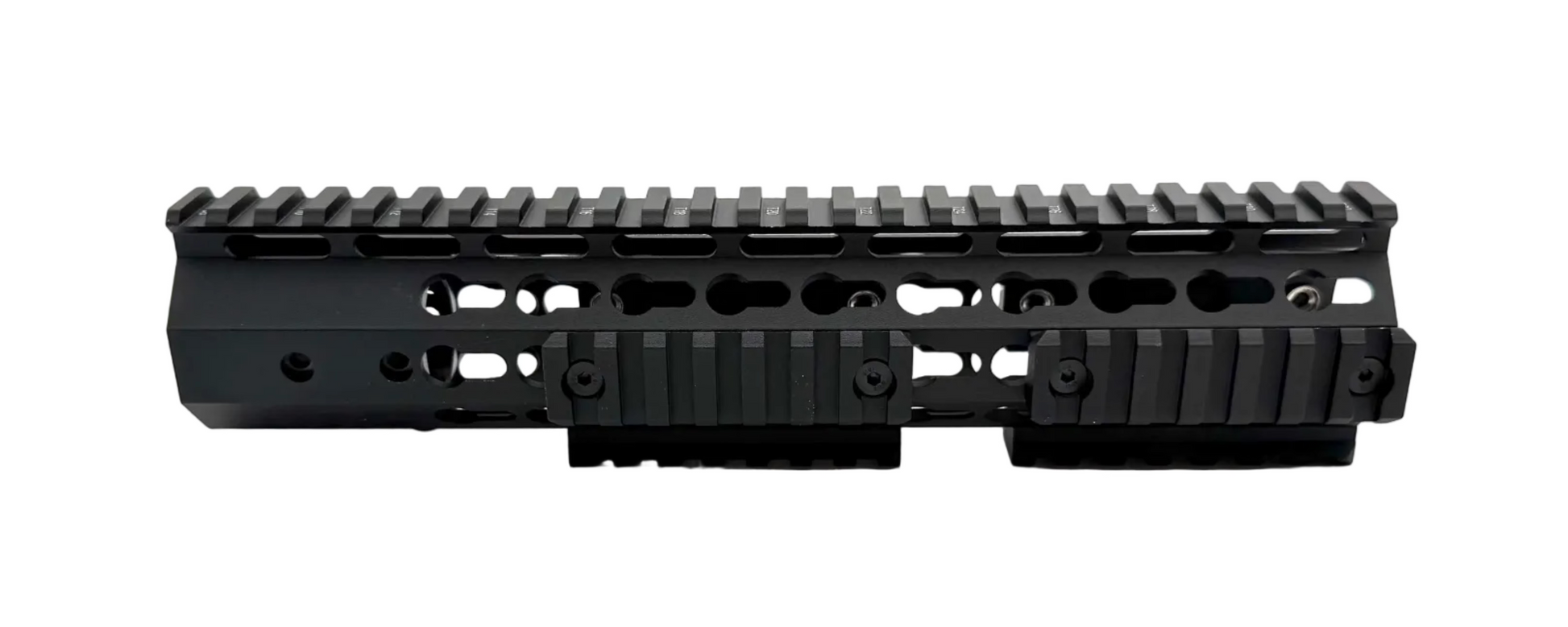 Osprey Global AR platform slim handguard with steel barrel nut in black, 10-inch length, designed for AR15/M4 rifles.