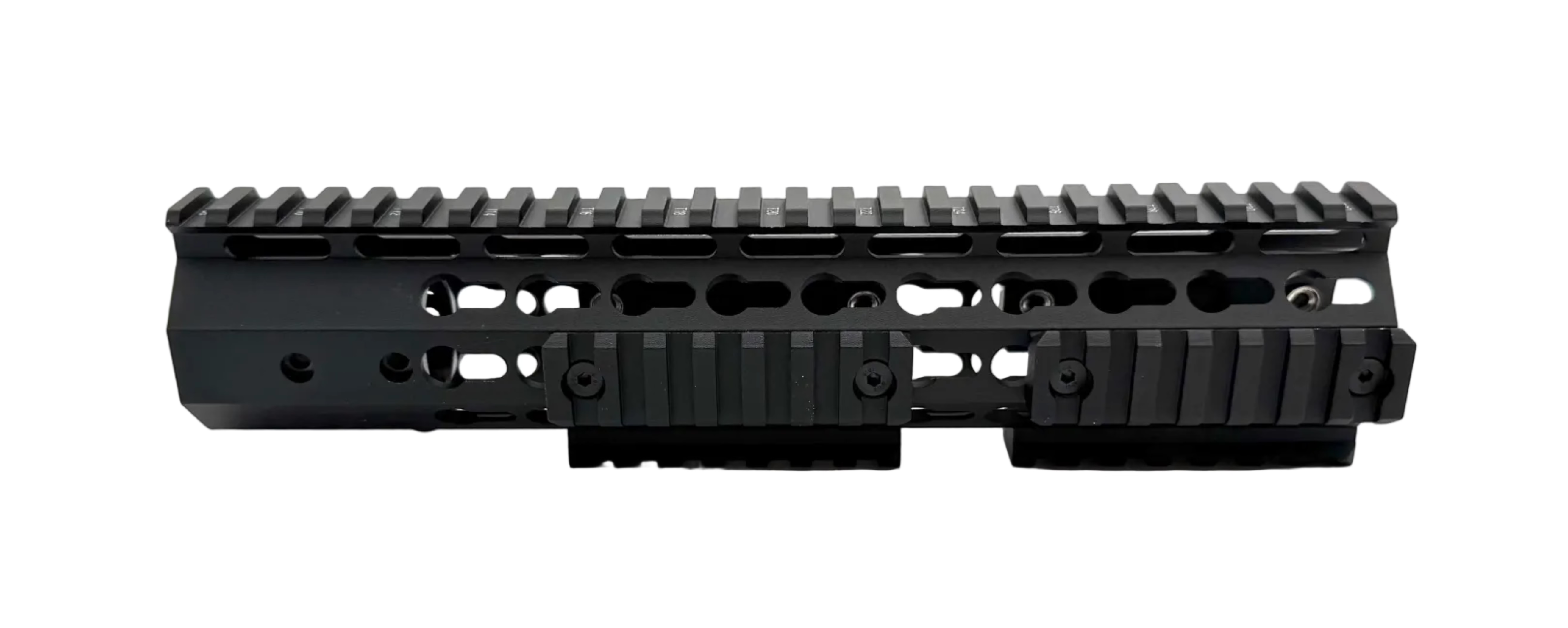 Osprey Global AR platform slim handguard with steel barrel nut in black, 10-inch length, designed for AR15/M4 rifles.