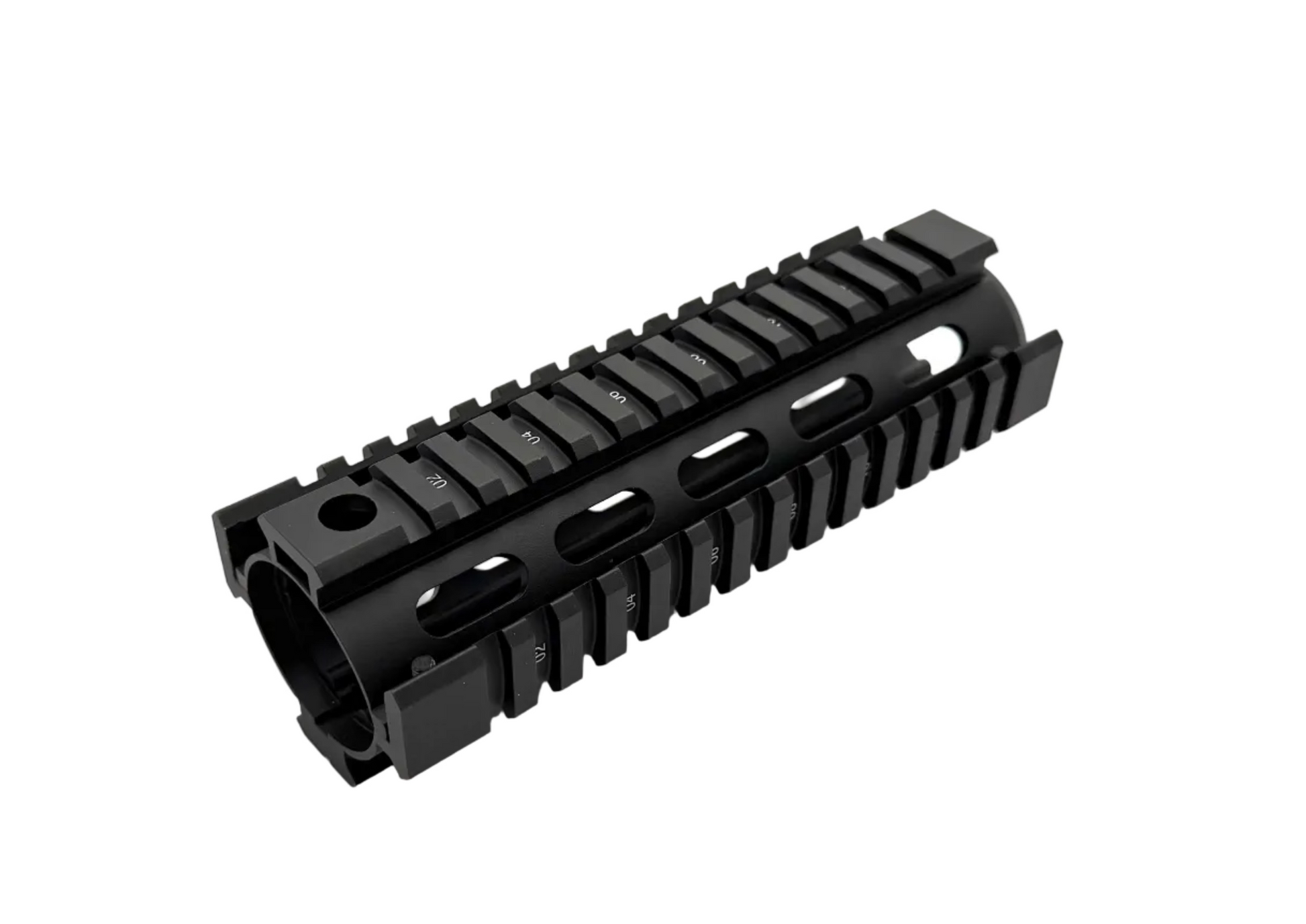 Osprey Global AR-15 M4 M16 carbine length quad rail AK handguard with textured grip and mounting points for accessories.