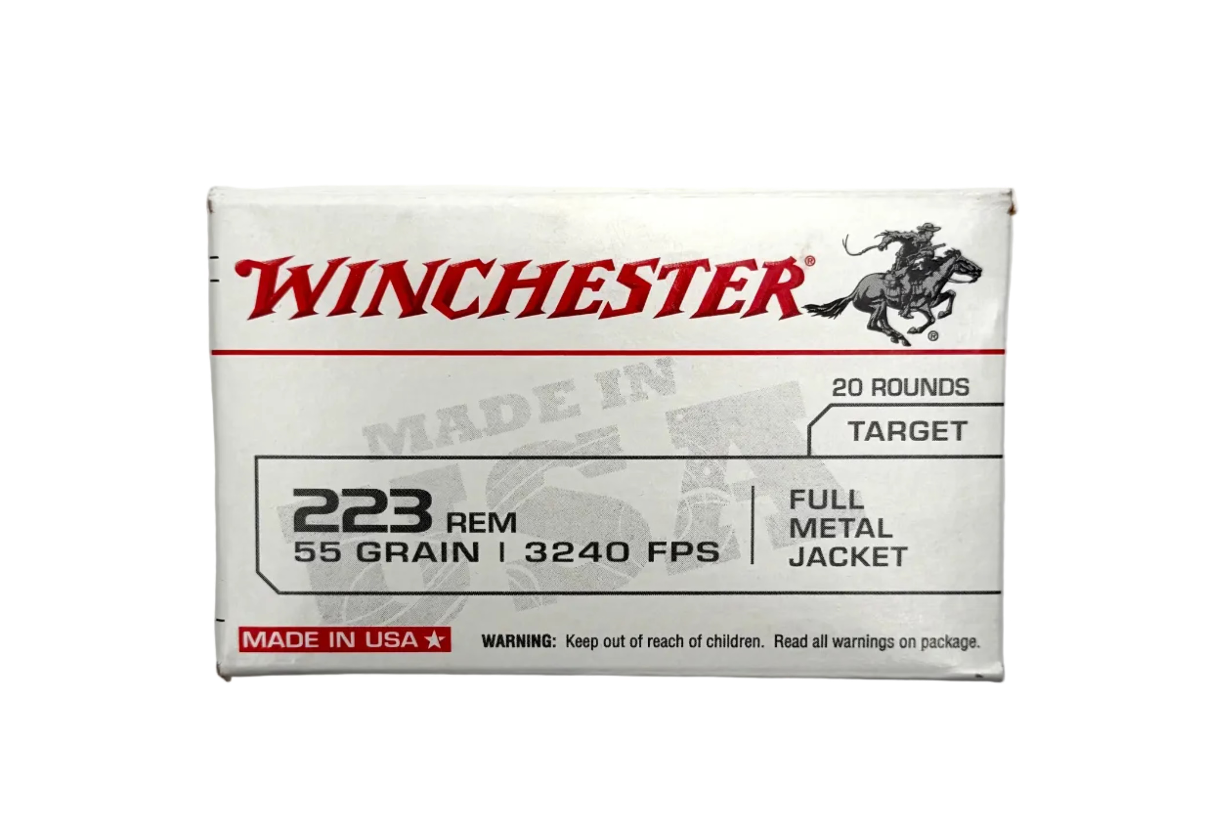 Winchester .223 Rem 55gr FMJ - 20ct