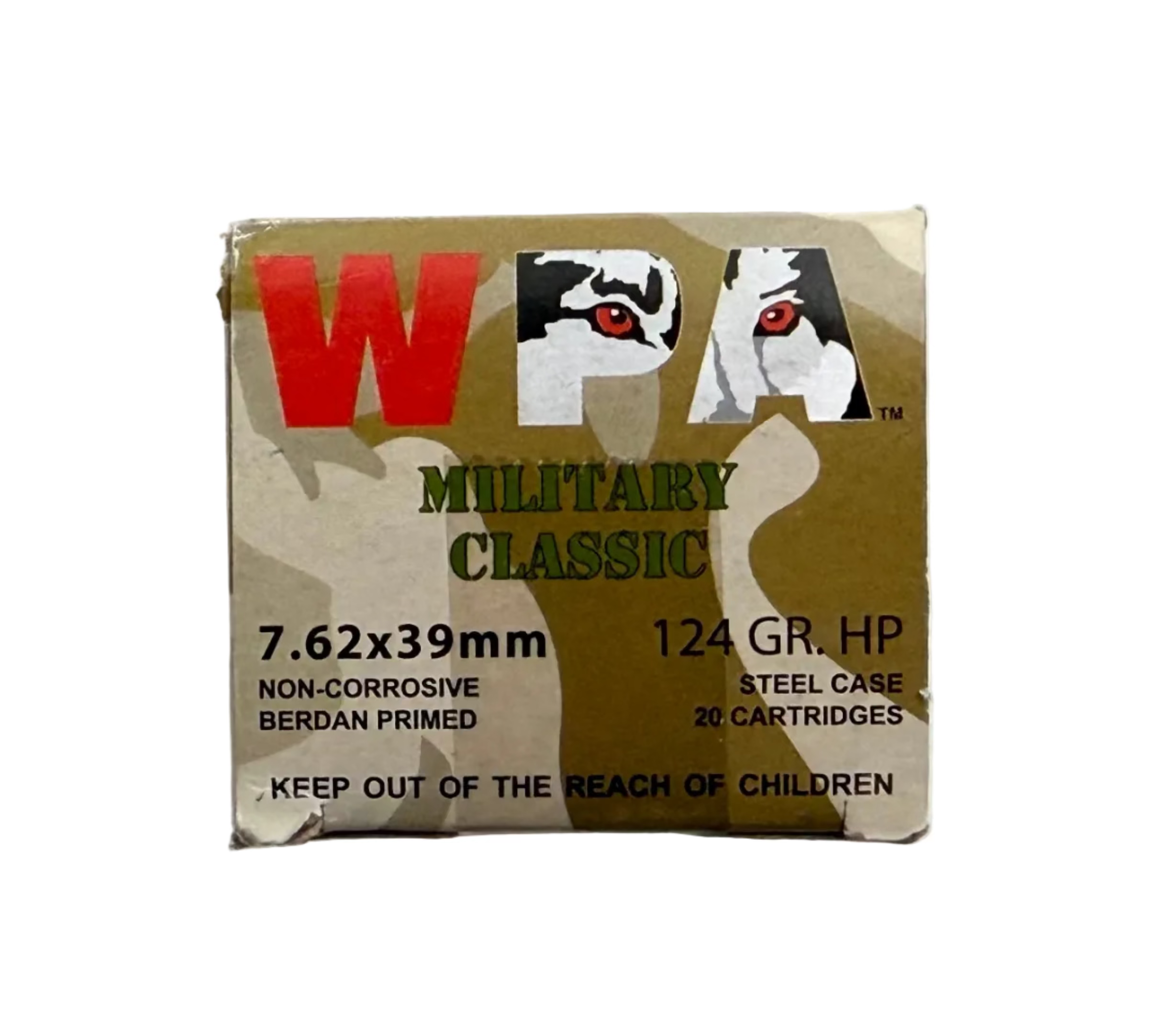Wolf Military Classic 7.62x39mm 124gr Steel - 20ct