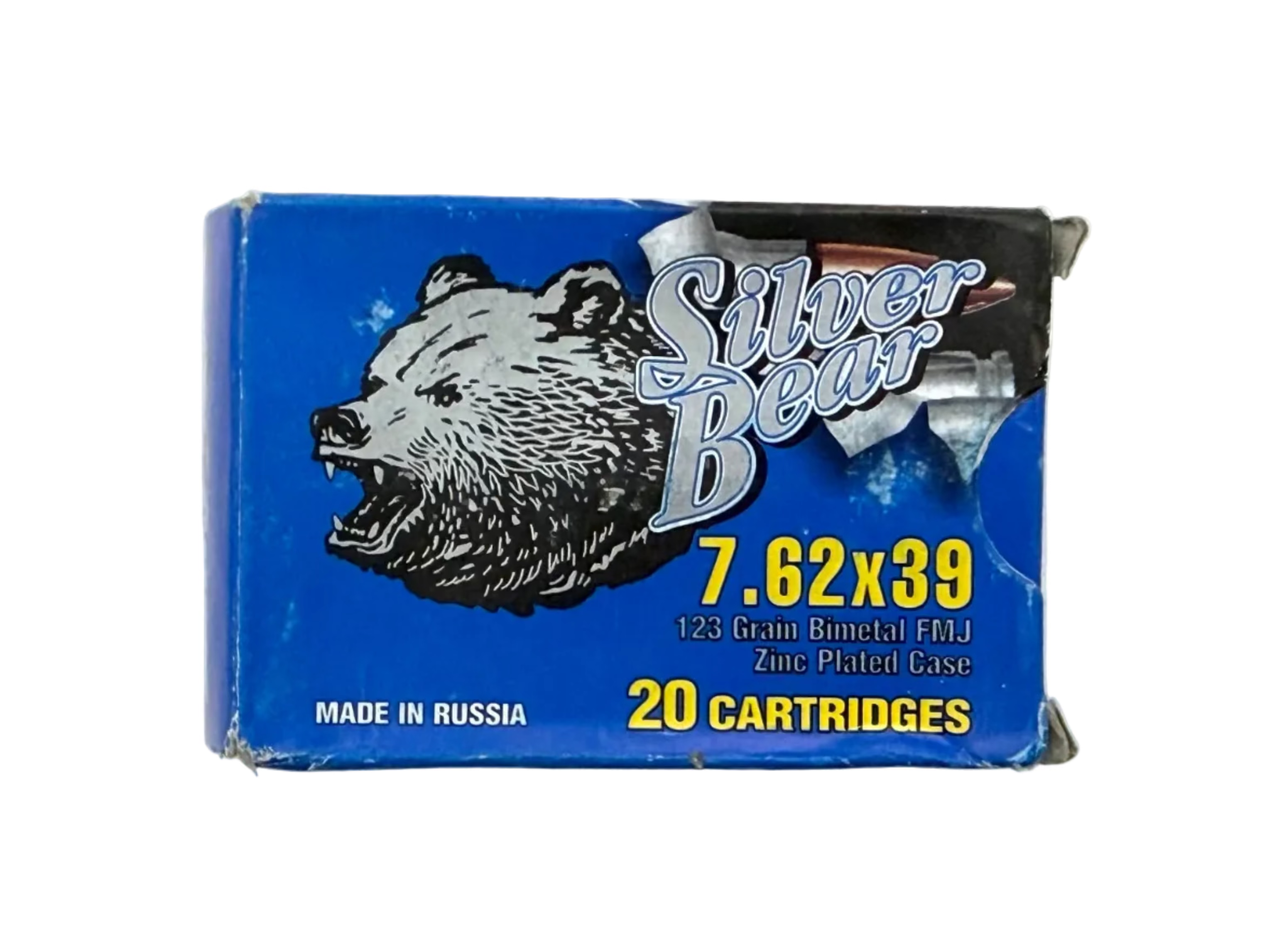 Silver Bear Match 7.62x39mm 123gr Zinc Plate Cased - 20ct