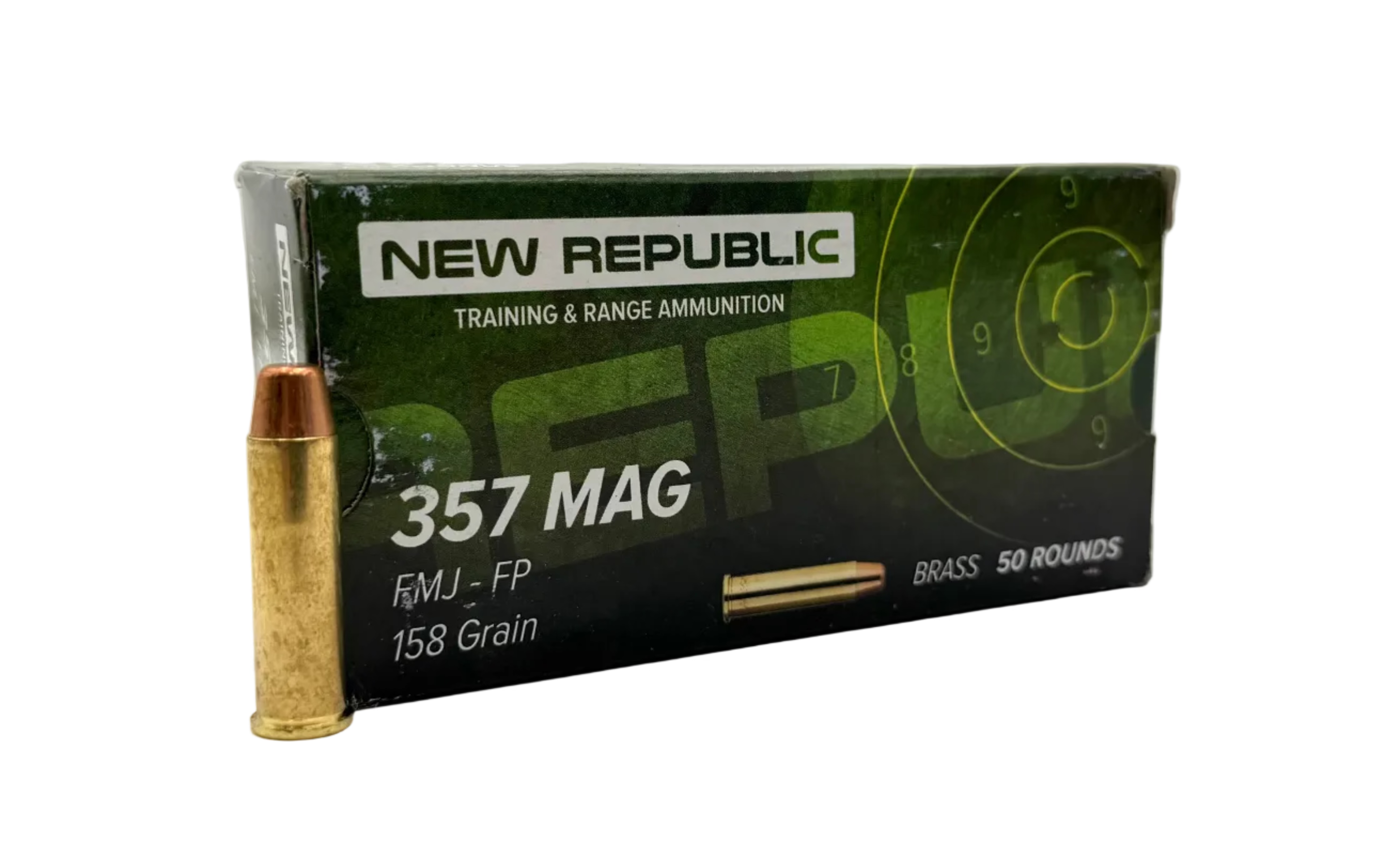 New Republic Training and Range 357 Mag 158gr FMJ Flat Point - 50 ct