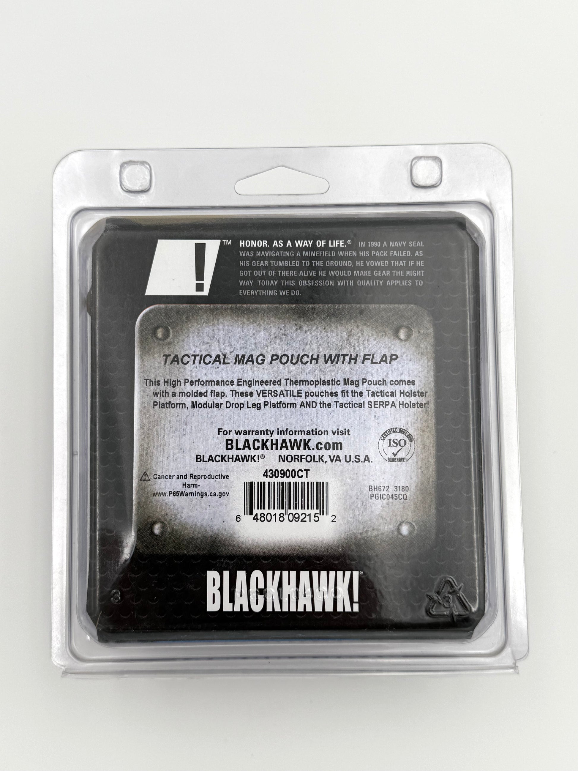 Blackhawk tactical mag pouch with flap in coyote tan, designed for secure magazine storage and quick access.