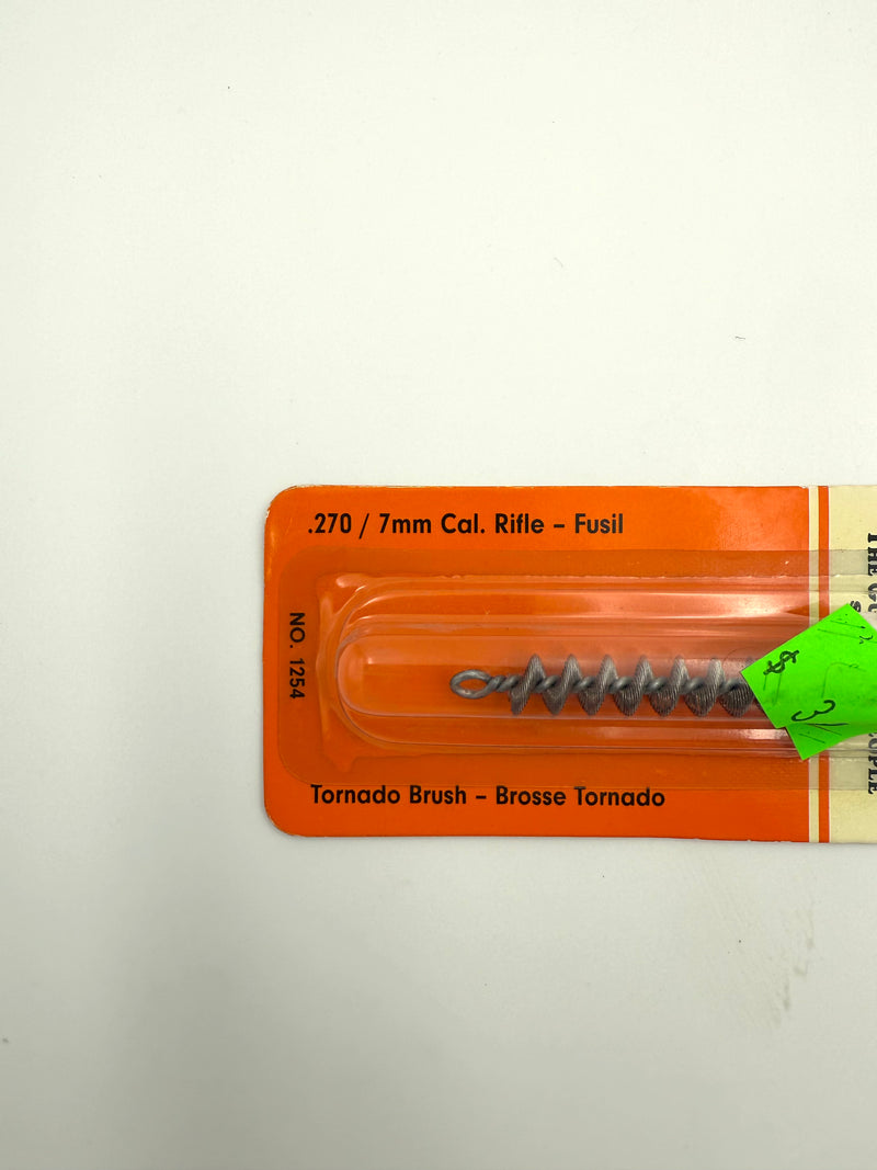 Hoppe's 9 Tornado Bore Brush for .270 and 7mm rifles, designed for cleaning firearm barrels efficiently.
