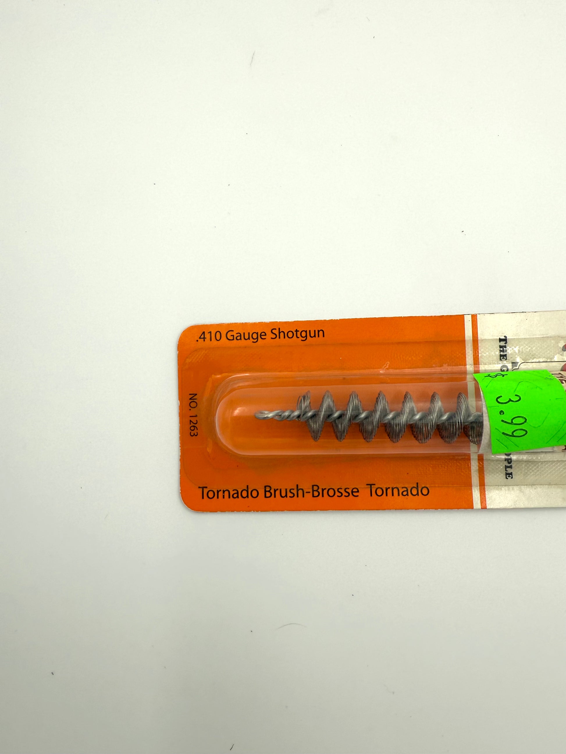 Hoppe's 9 Tornado Bore Brush for .410 gauge shotguns, designed for thorough cleaning of firearm barrels.