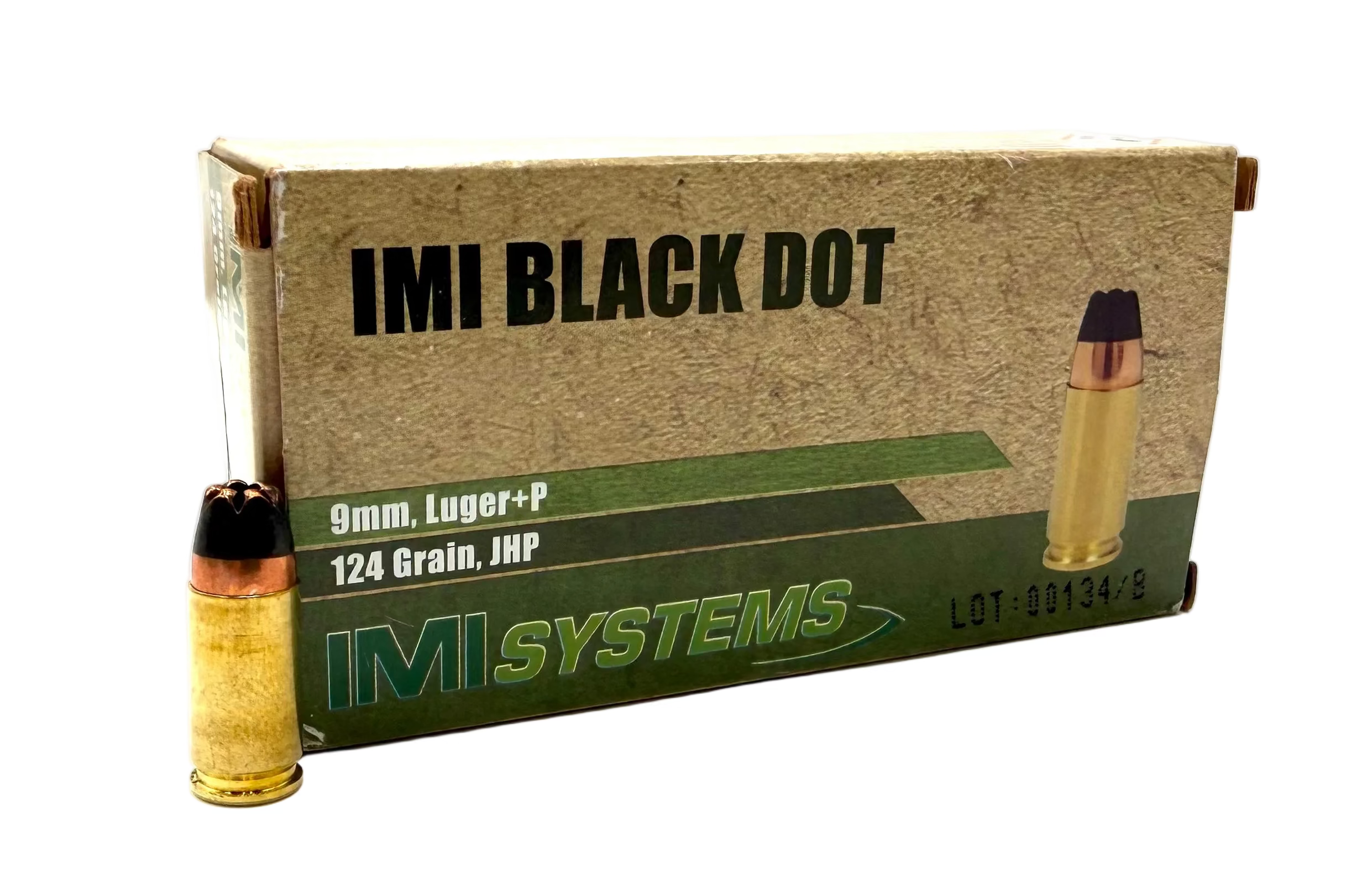 IMI Systems Black Dot 9mm Luger +P 124gr JHP - 50ct