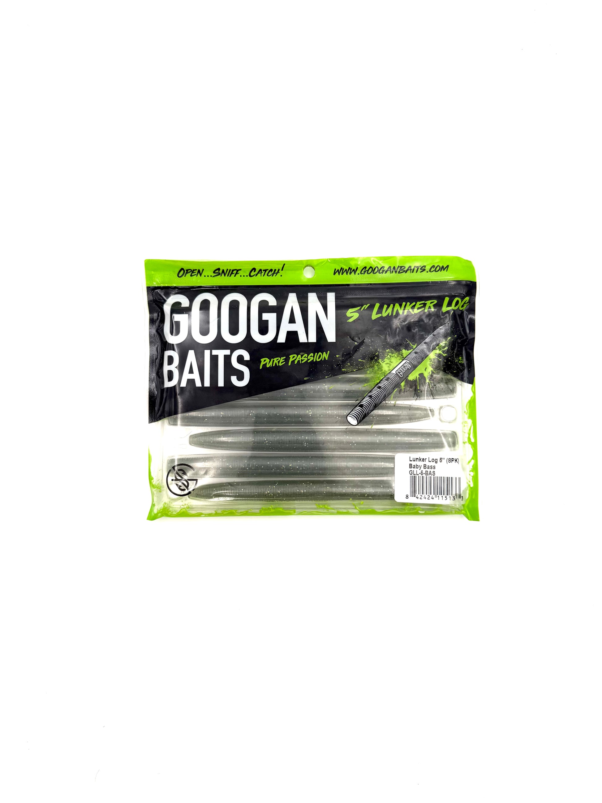 Googan Baits Pure Passion Lunker Log 5" - Baby Bass 8pk - Haag Ventures