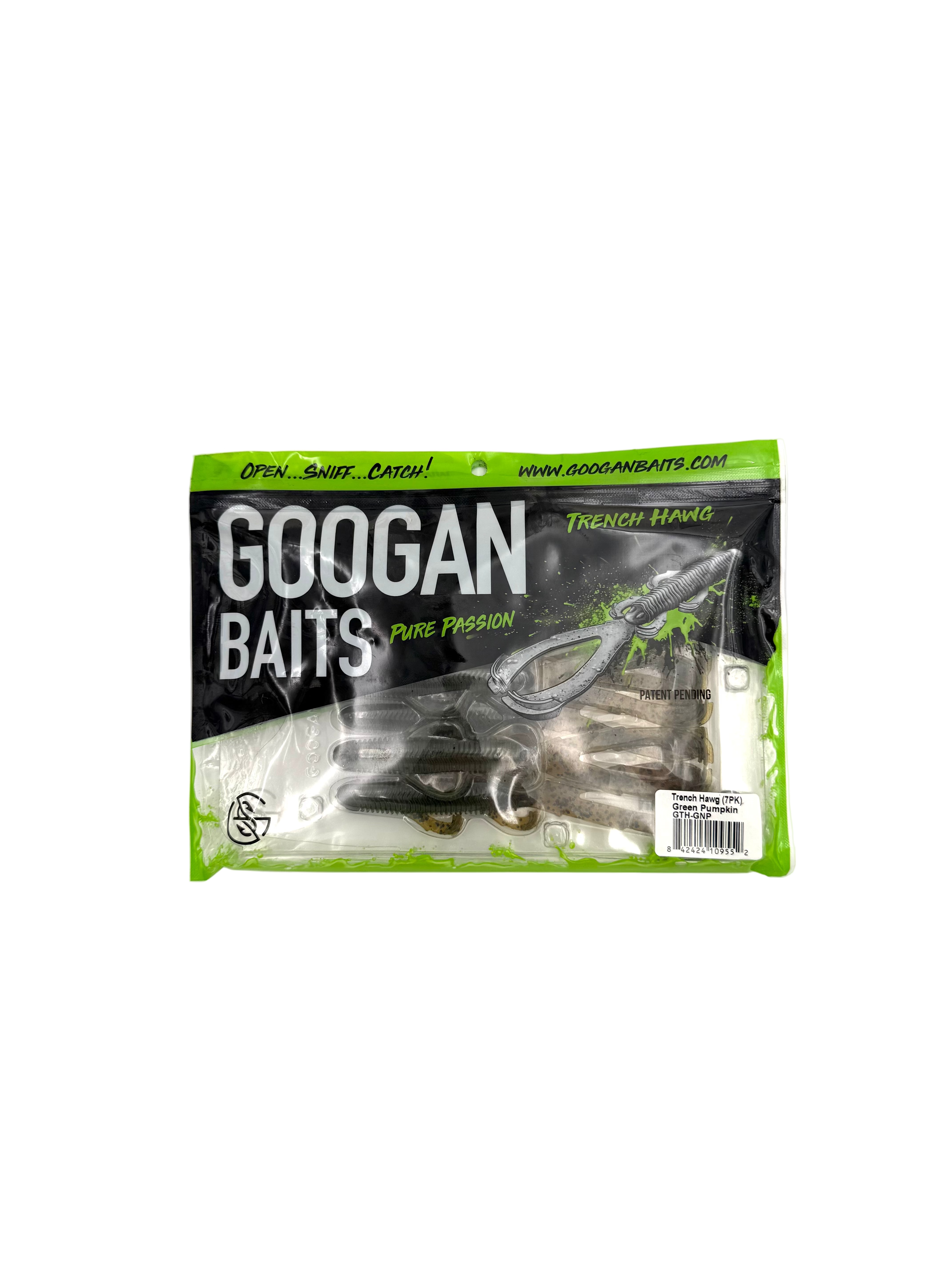 Googan Baits Pure Passion Trench Hawg - Green Pumpkin 7pk - Haag Ventures