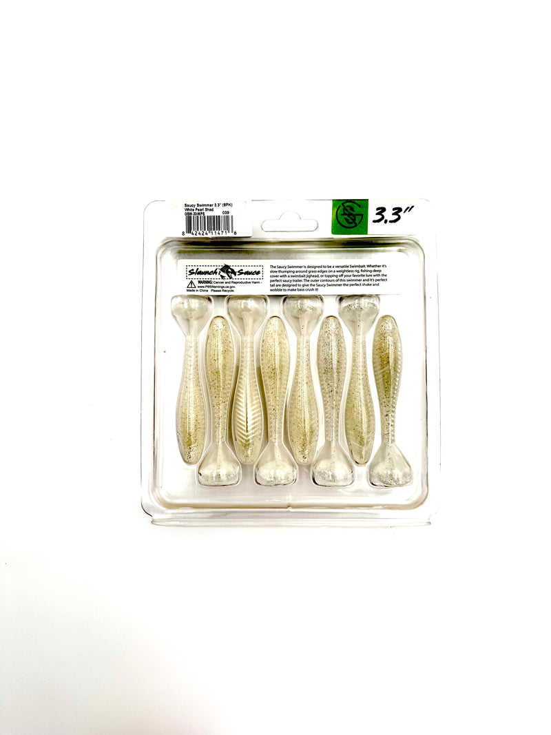 Googan Baits Pure Passion Saucy Swimmer 3.3” - White Pearl Shad 8pk - Haag Ventures
