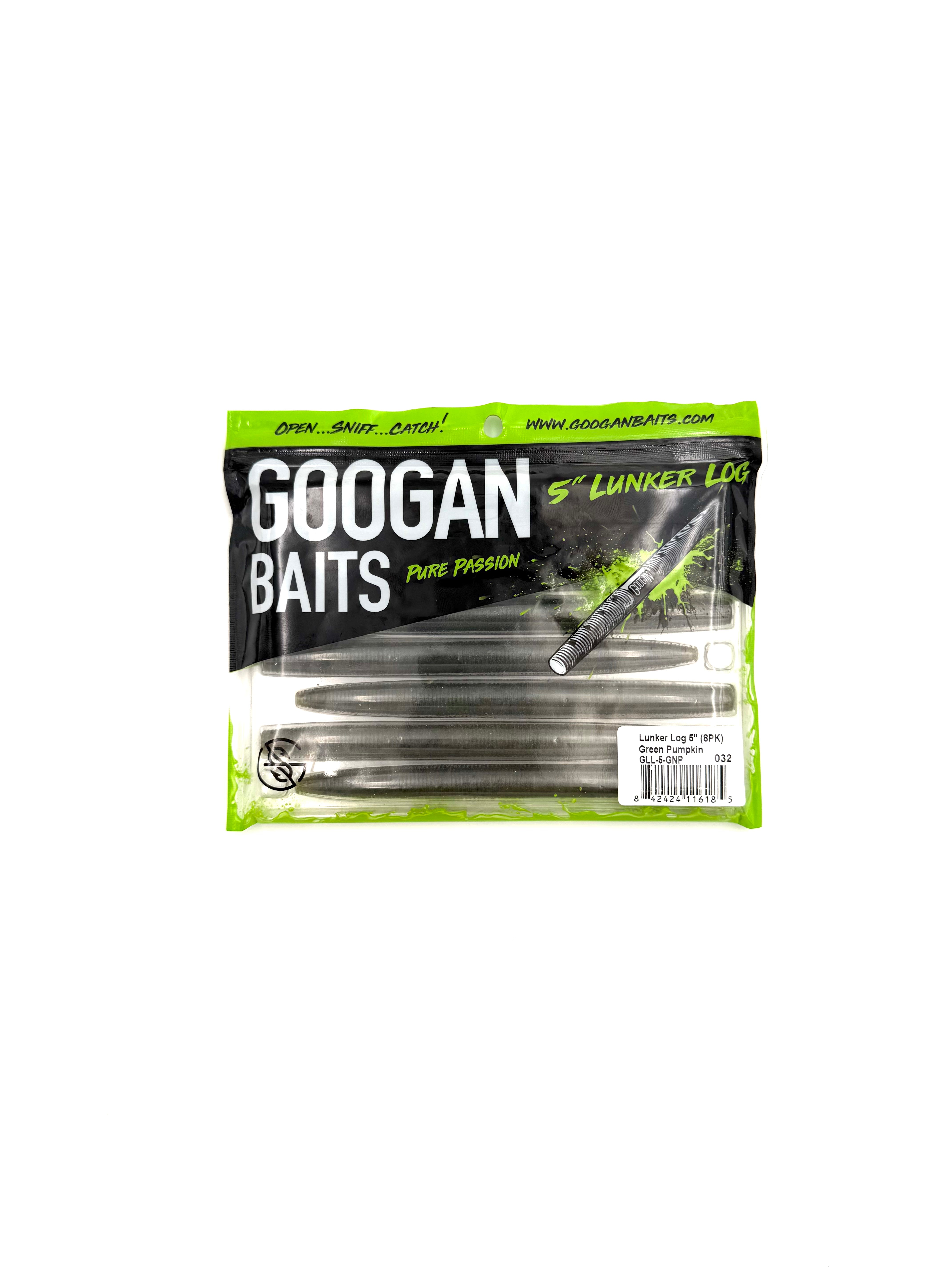 Googan Baits Pure Passion Lunker Log 5” - Green Pumpkin 8pk - Haag Ventures