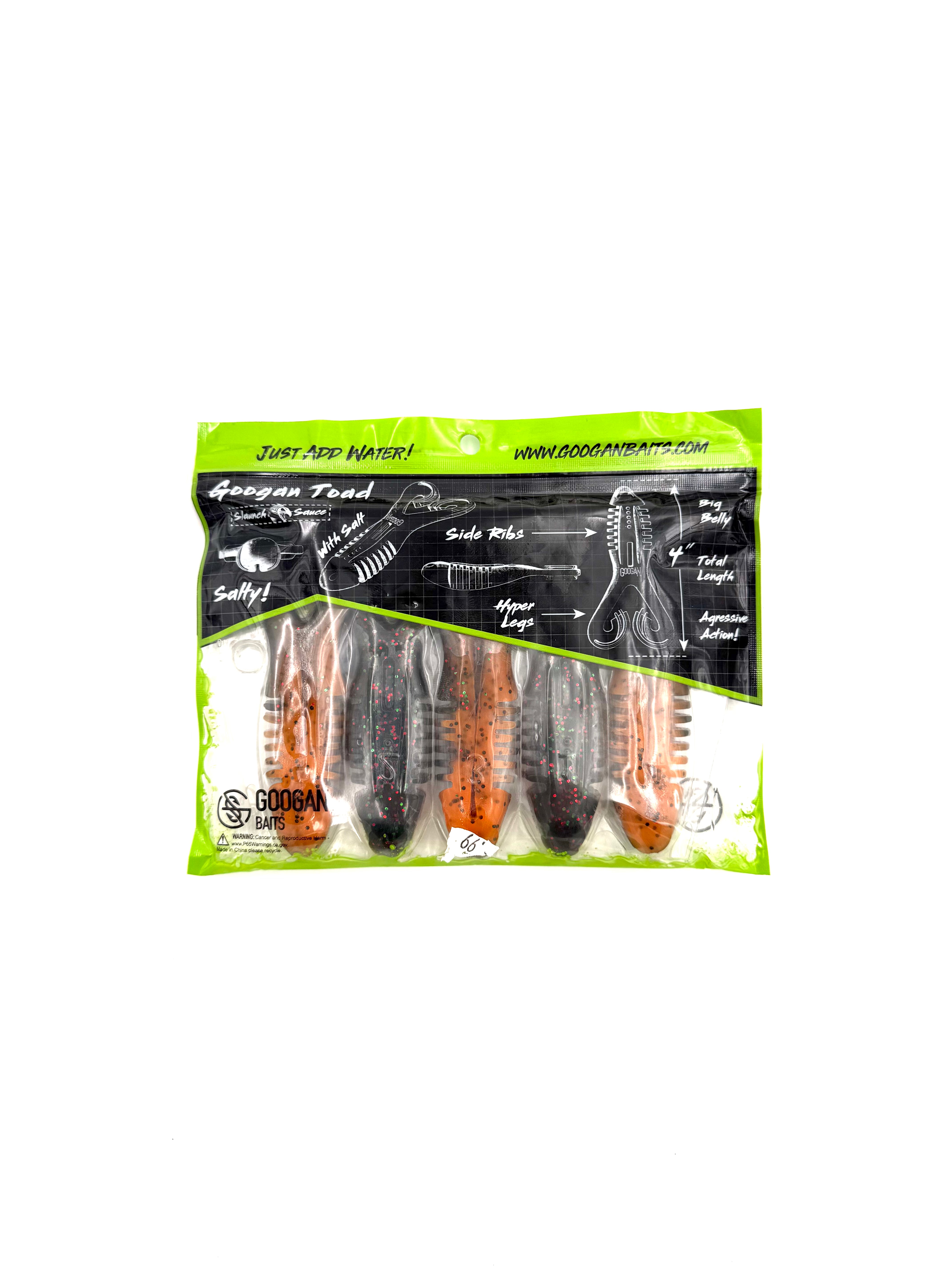 Googan Baits Pure Passion Toad - Fire Craw 5pk - Haag Ventures