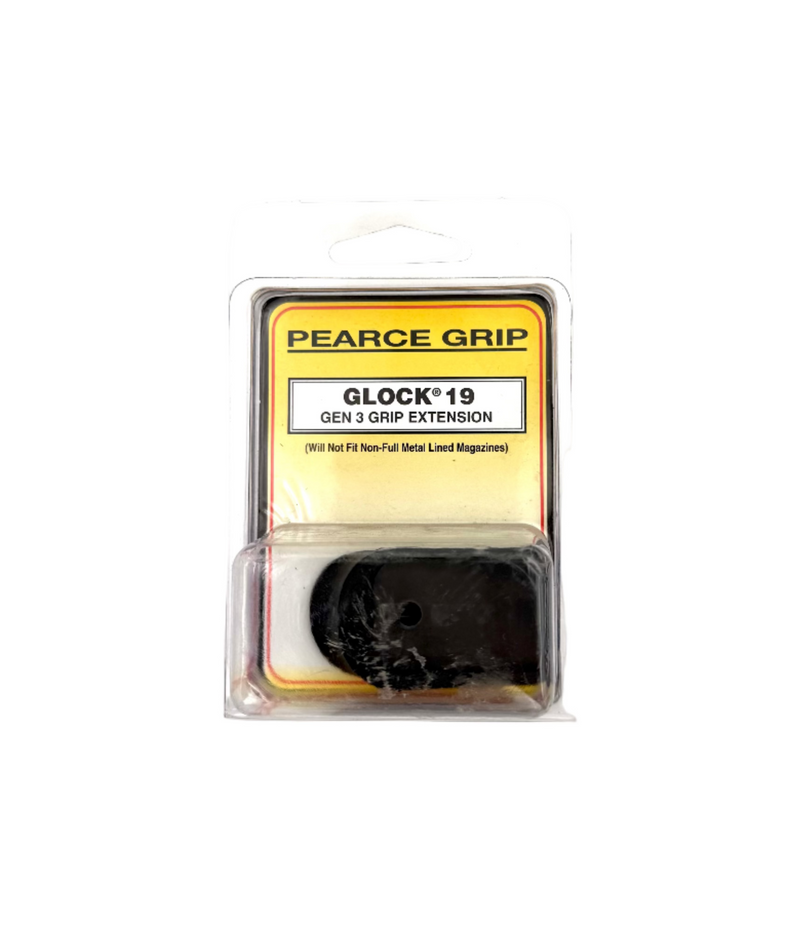 Pearce Grip Glock 19 Gen 3 grip extension packaging on a white background