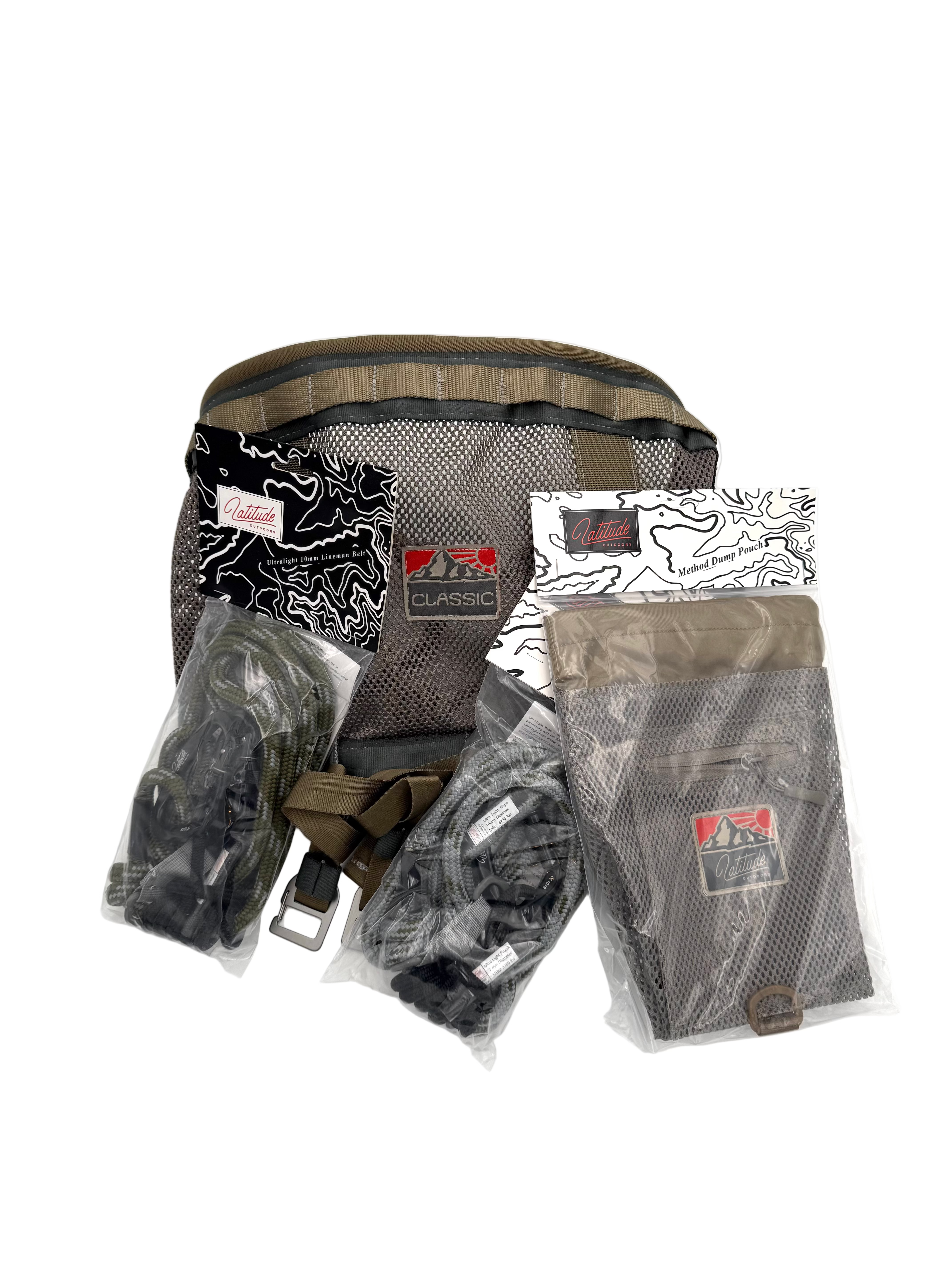 Latitude Outdoors Classic 2 Saddle Starter Kit w/10mm Tether & Lineman Belt