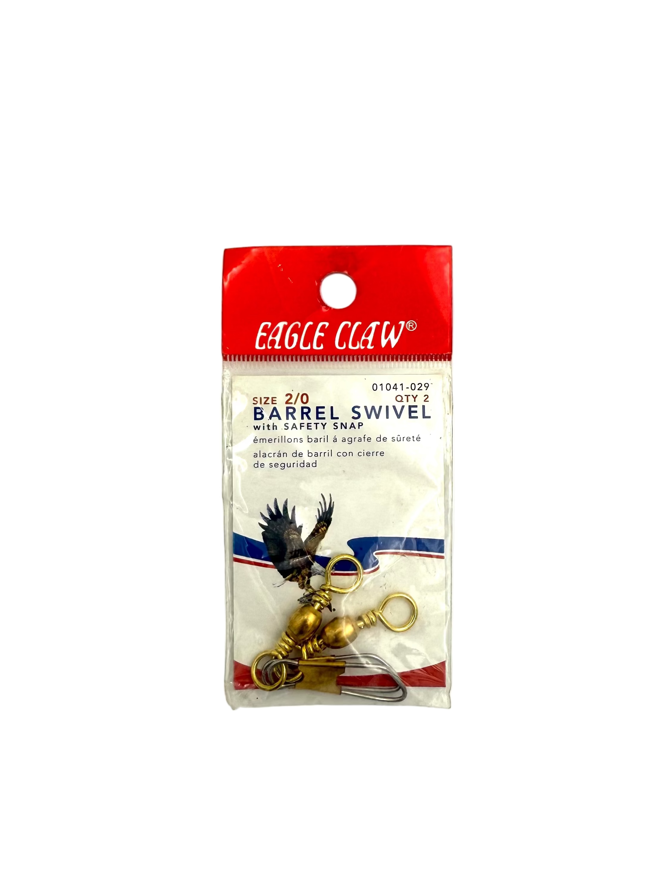 Eagle Claw barrel swivel packaging on a white background