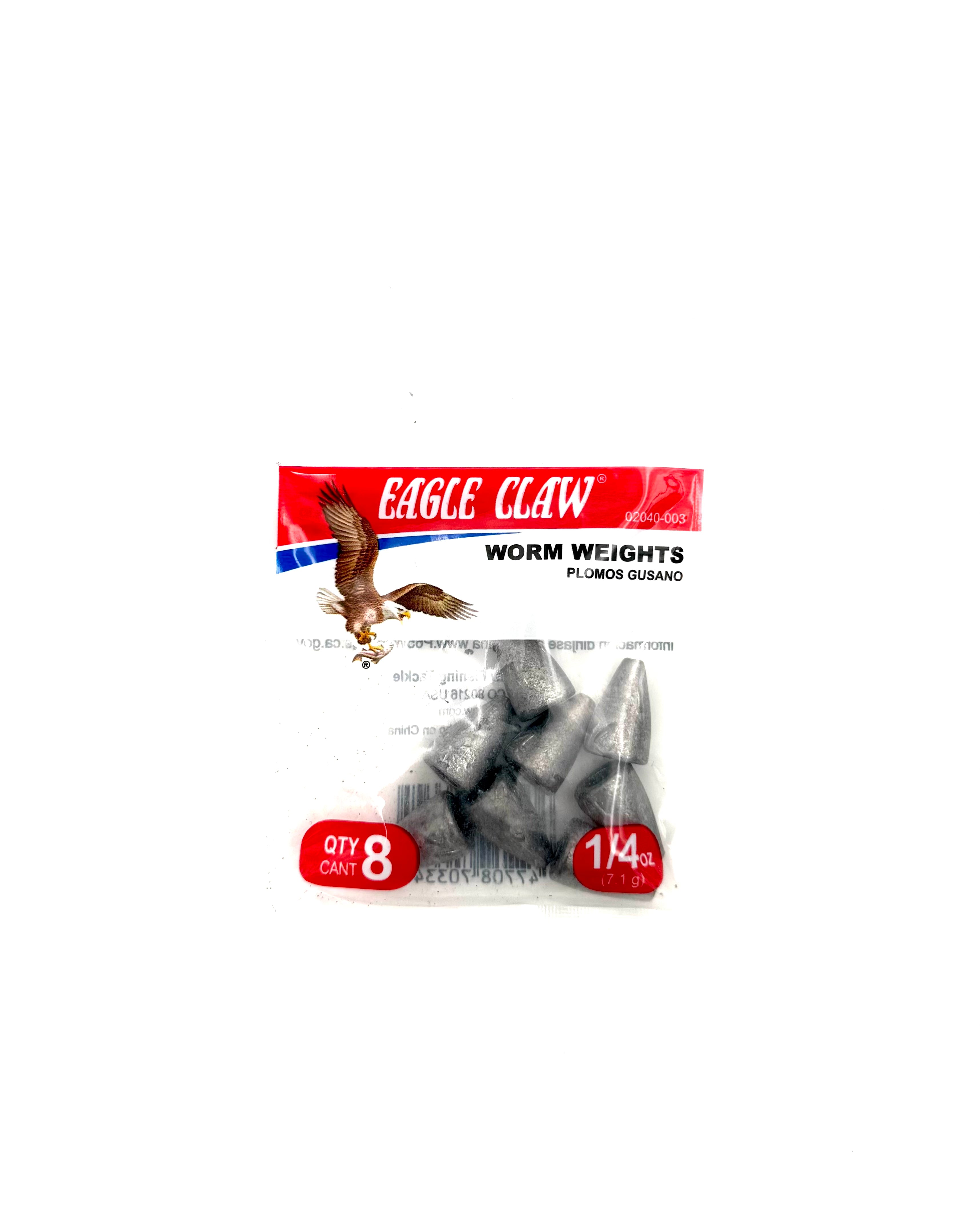 Eagle Claw Worm Weights 1/4oz 8ct