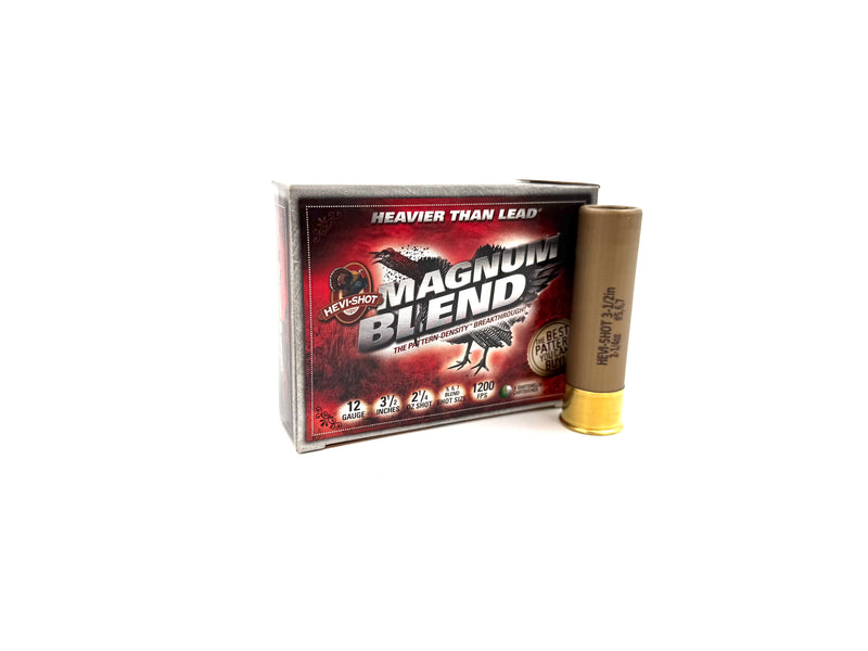 Hevi-Shot Magnum Blend 12 Gauge 3 1/2" shotgun shells, 5-count, designed for hunting and shooting sports.