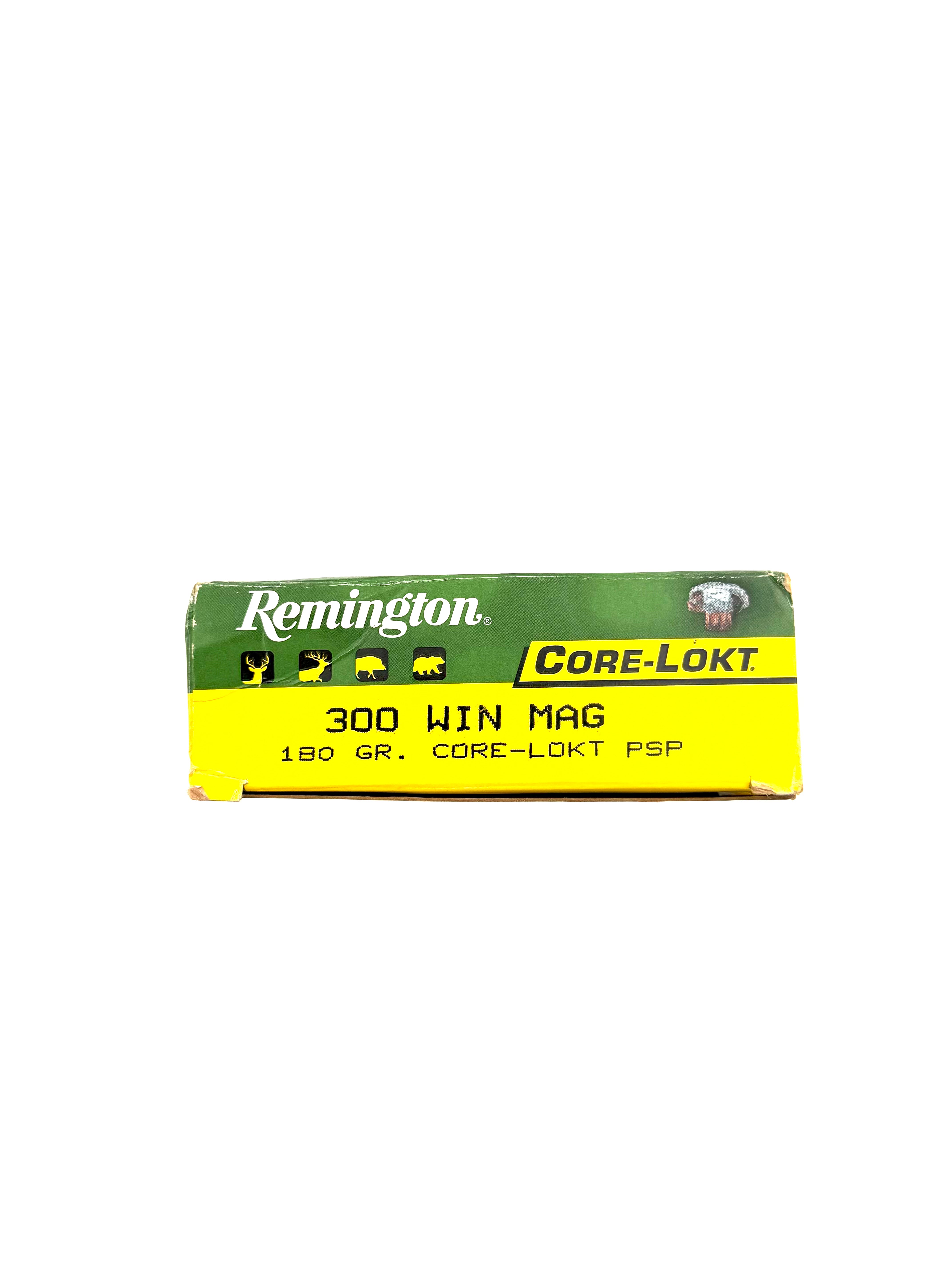 Remington Core-Lokt 300 Win Mag 180gr ammo, 20 cartridges, with brass casings and bullet tips, ready for hunting or target shooting.