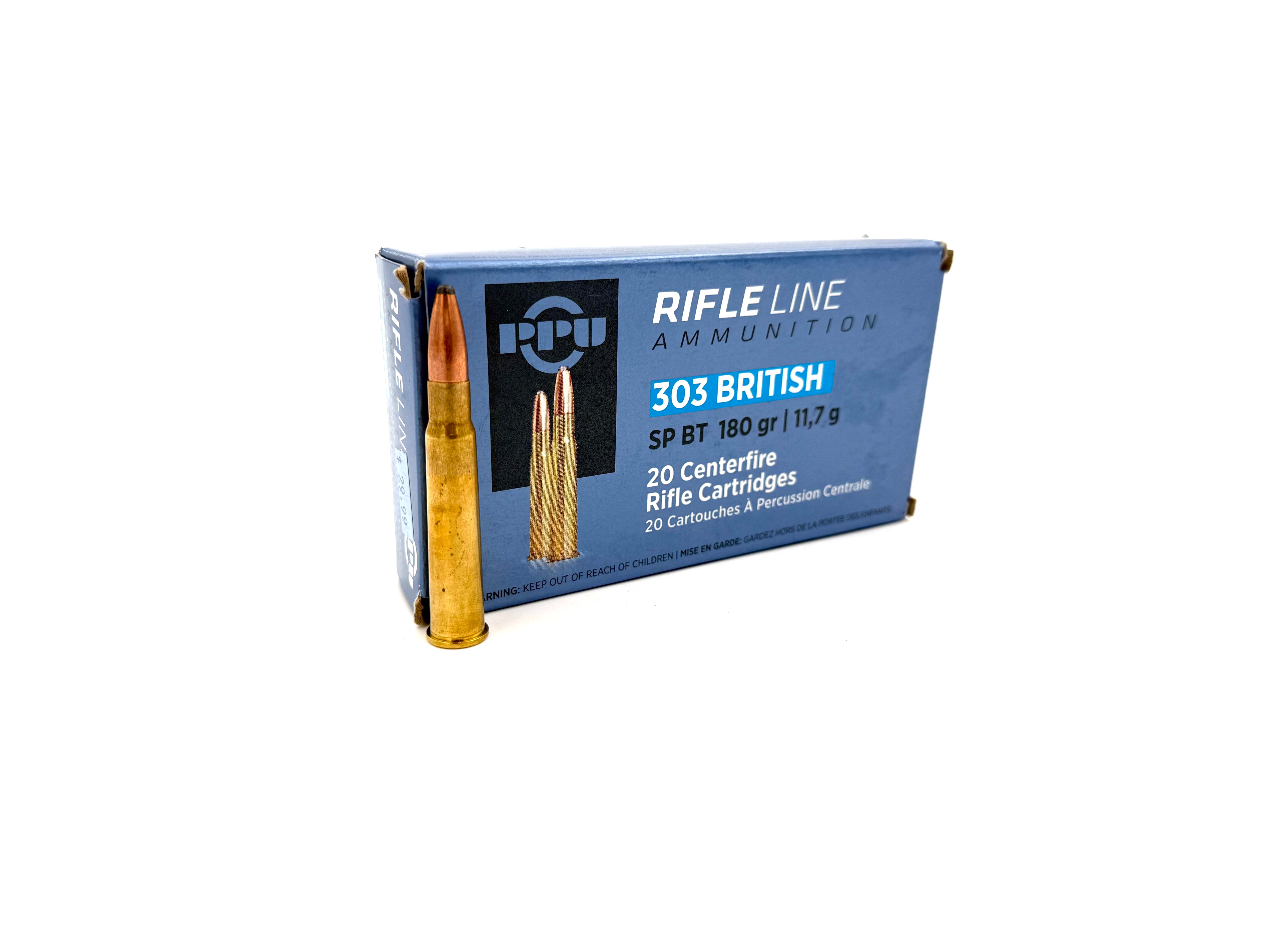 PPU Rifle Line Ammunition 303 British 180gr - 20ct