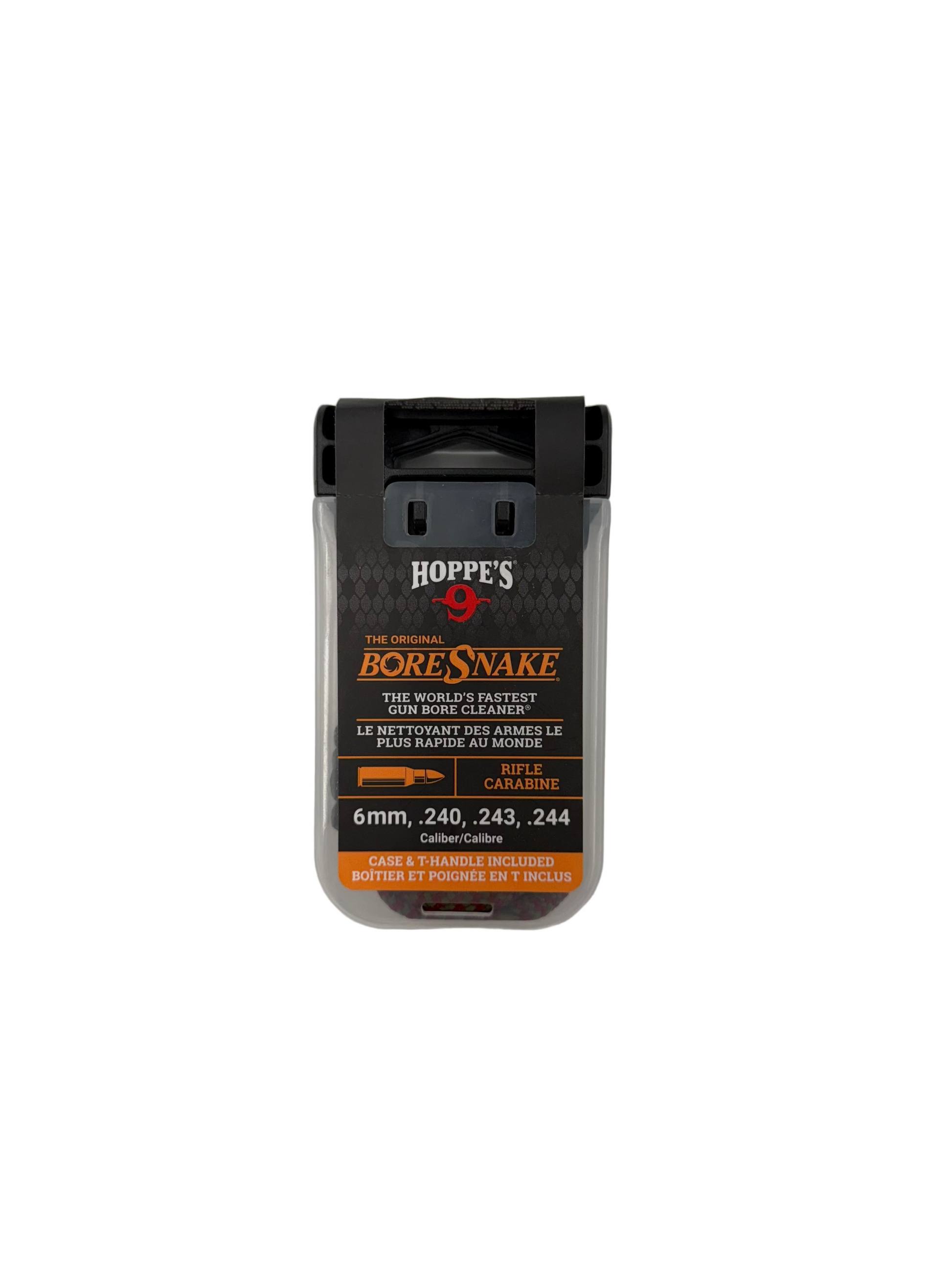 Hopper's BoreSnake product on a gray background