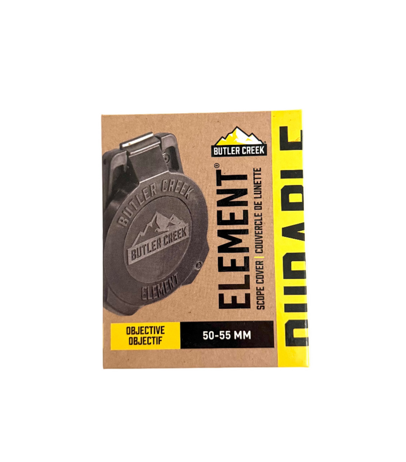 Butler Creek Element scope cover packaging on a white background