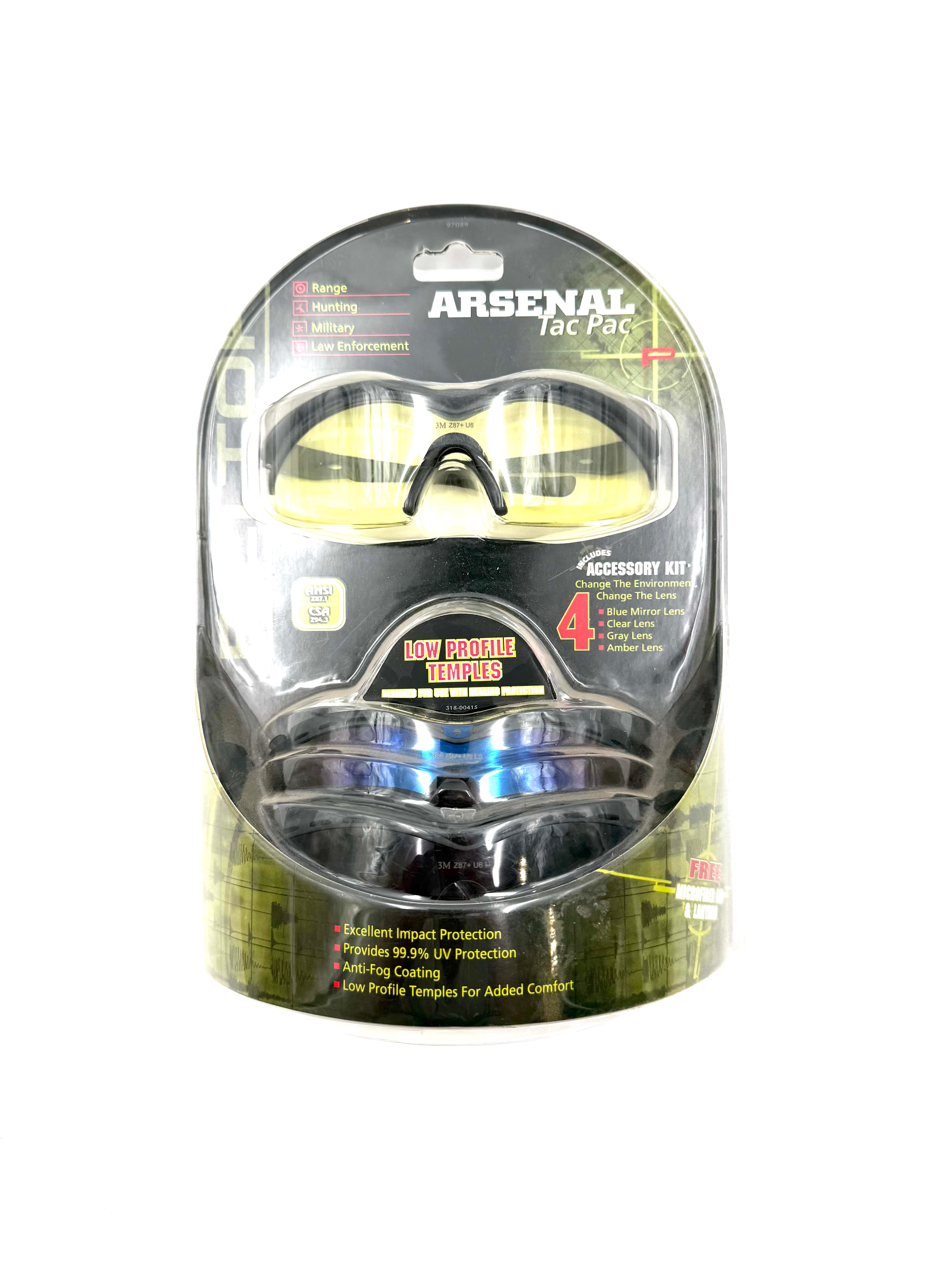 Peltor Arsenal Tac Pac Glasses - Blue, Clear, Gray and Amber Lens Colors