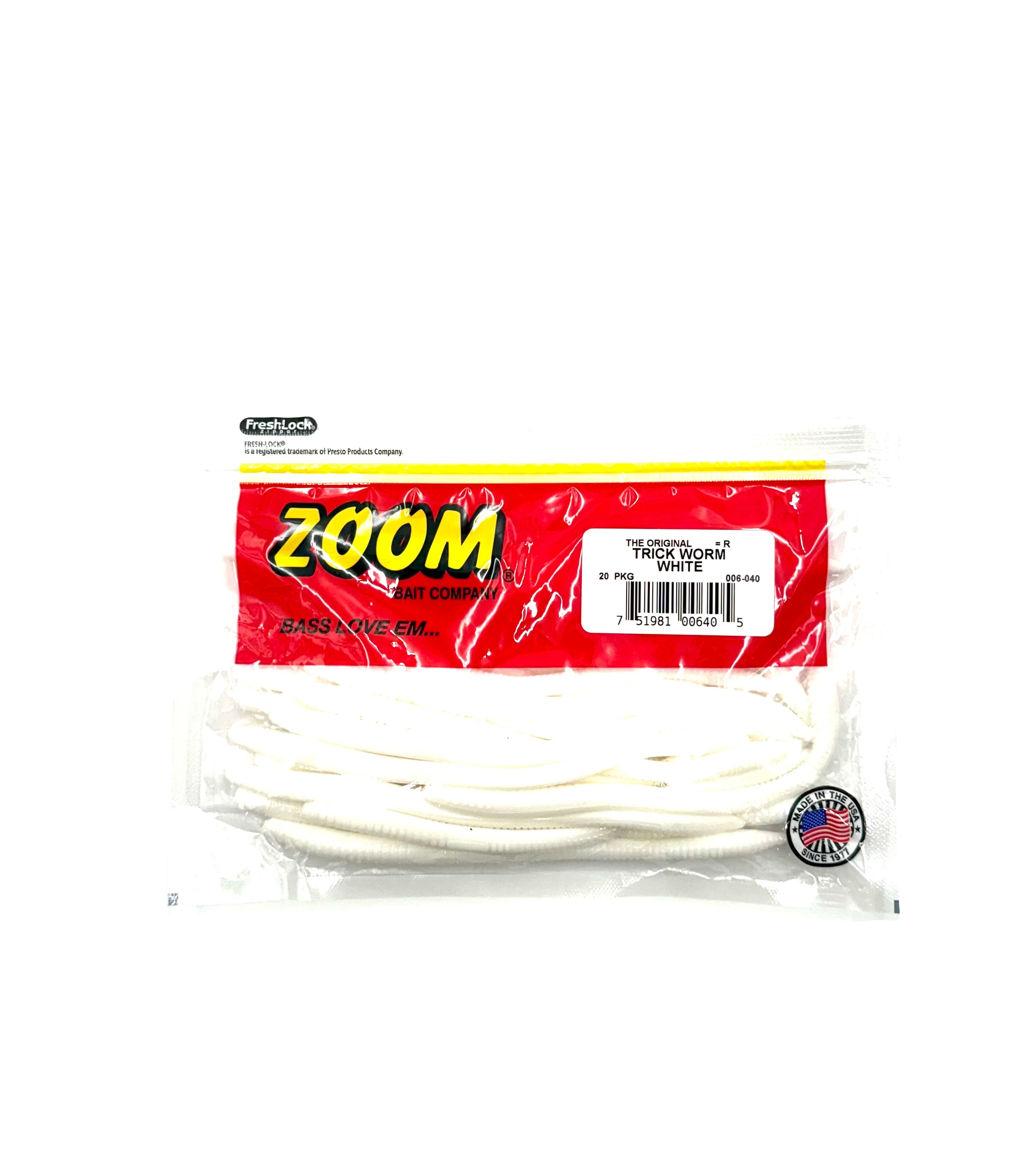Zoom Trick Worm - White - 20pk