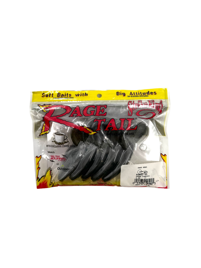 Strike King Rage Shad bait and lure in green pumpkin color, 3-inch size, shown in a pack of five.