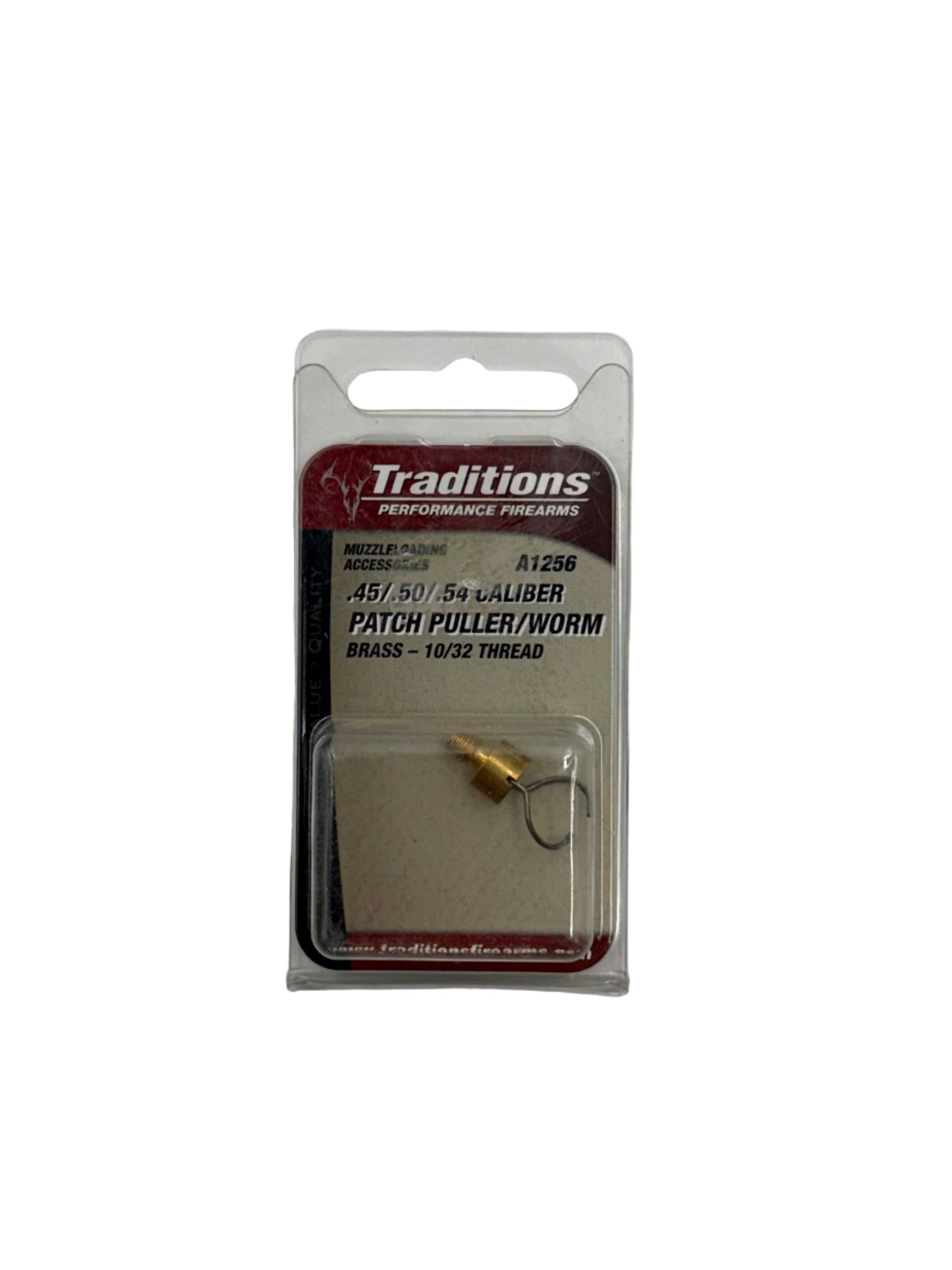 Traditions Patch Puller/Worm - Brass - 10/32 Thread - .45/.50/.54 cal