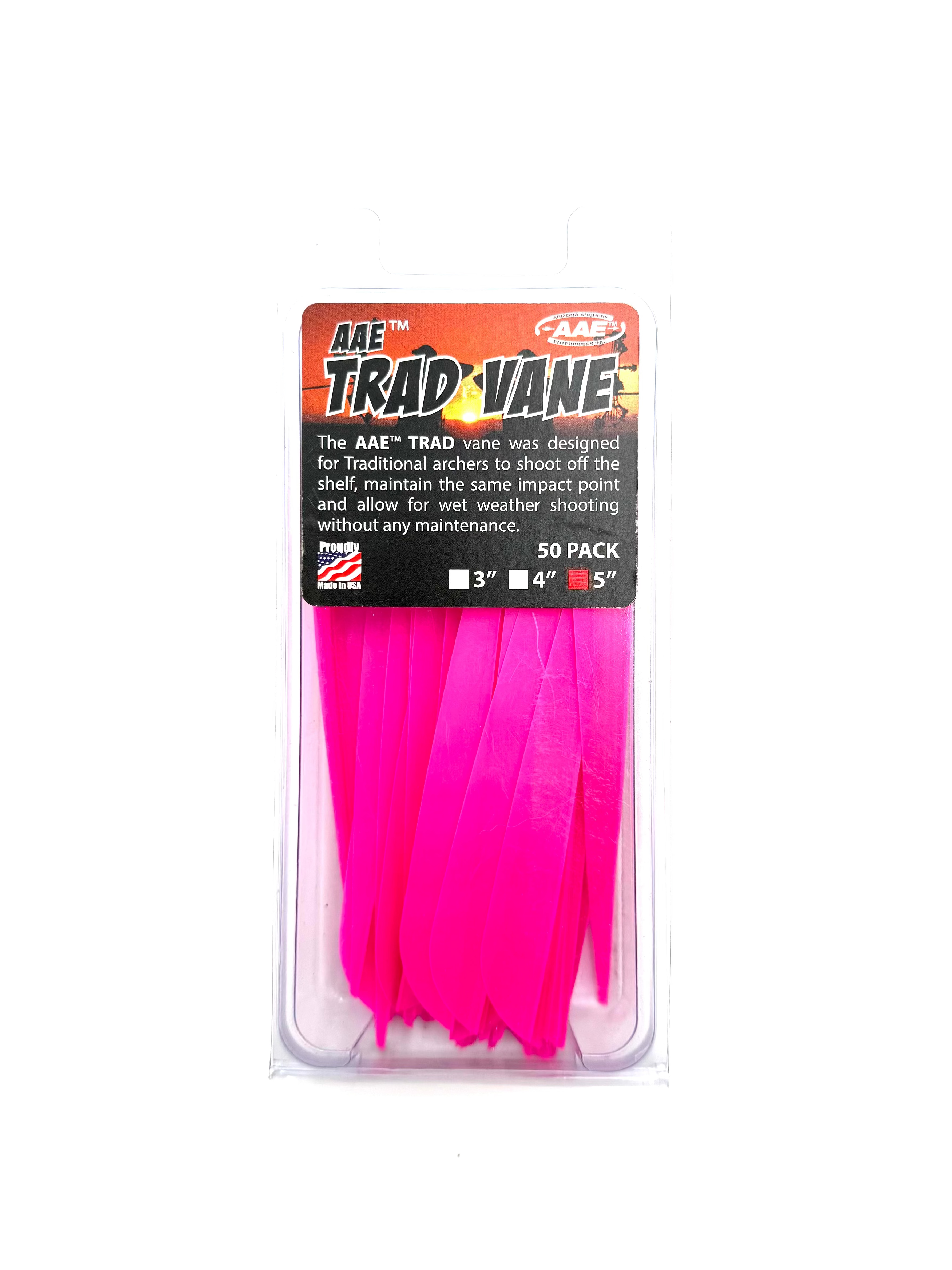 AAE Trade Vane Fletching Tips 5" Pink - 50pk