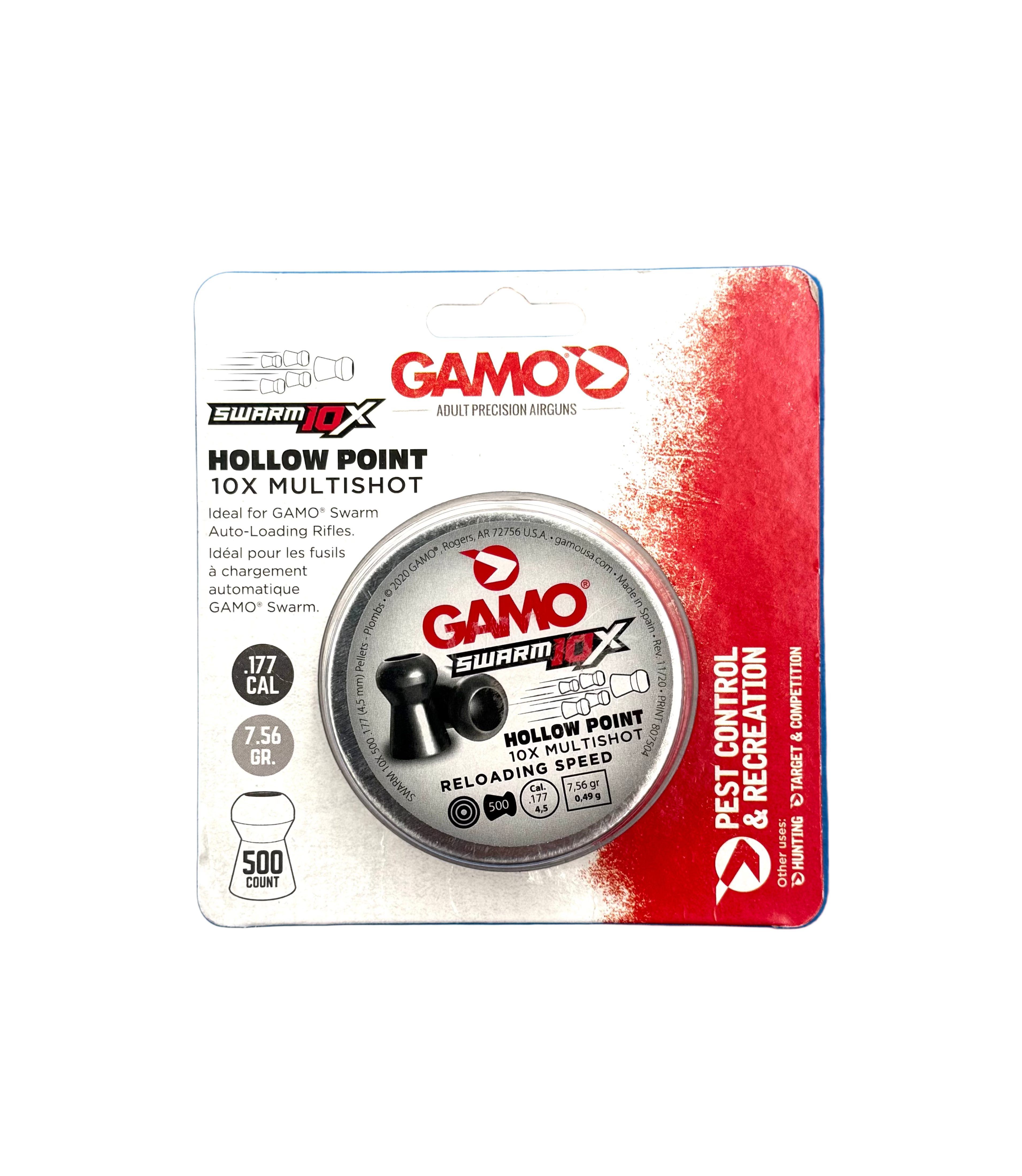 Gamo Swarm 10x Hollow Point Pellets - 500ct