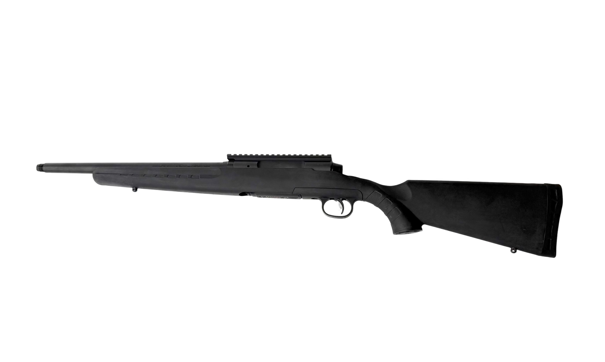 Black rifle on a white background