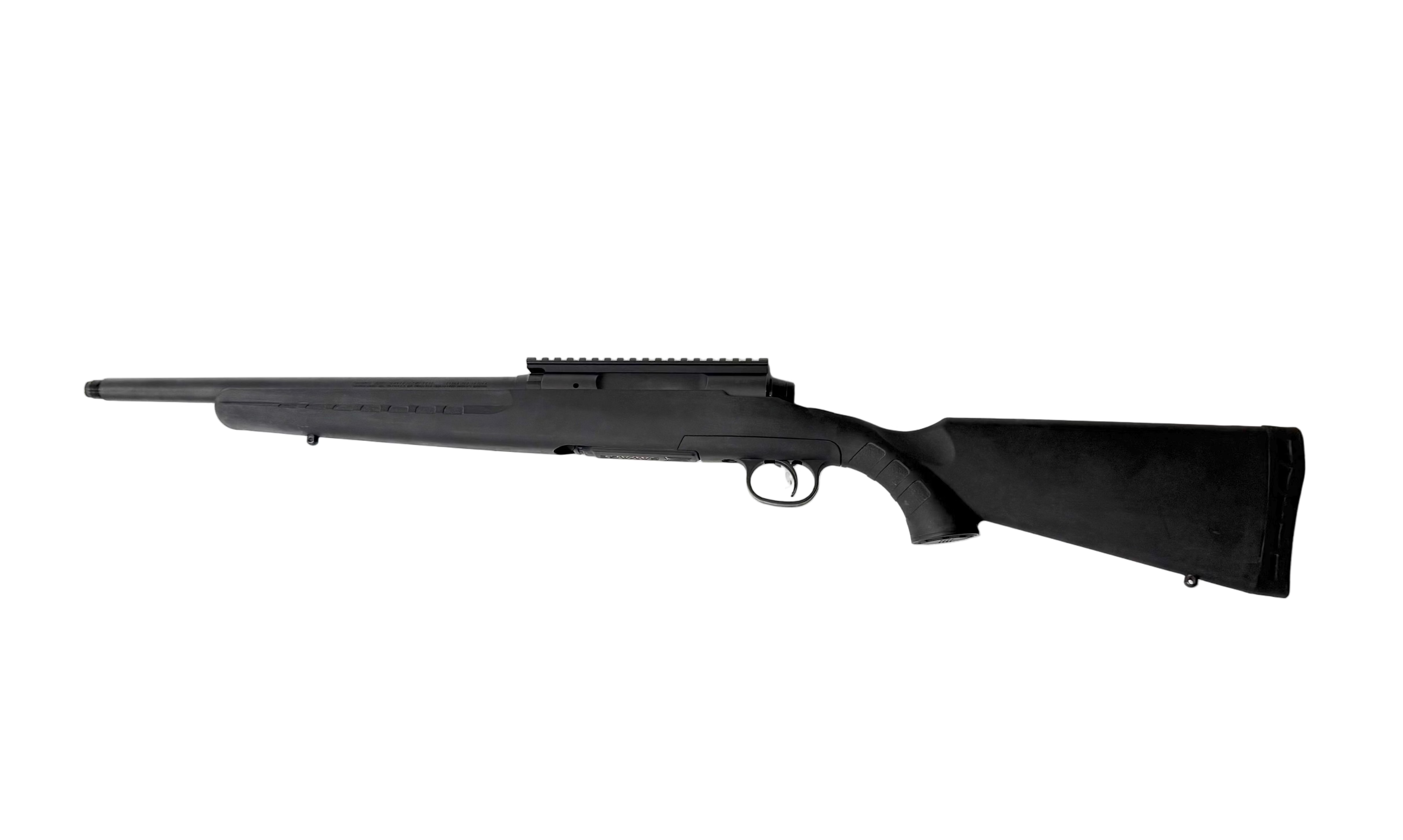 Black rifle on a white background