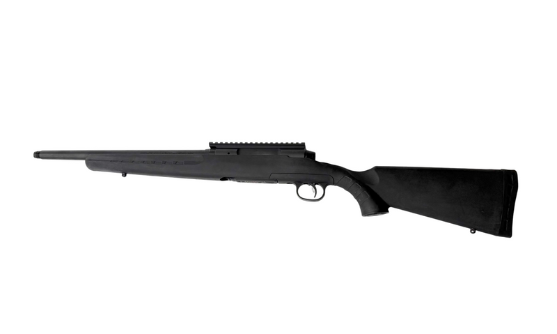 Black rifle on a white background