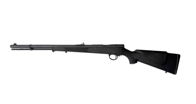 Black rifle on a white background