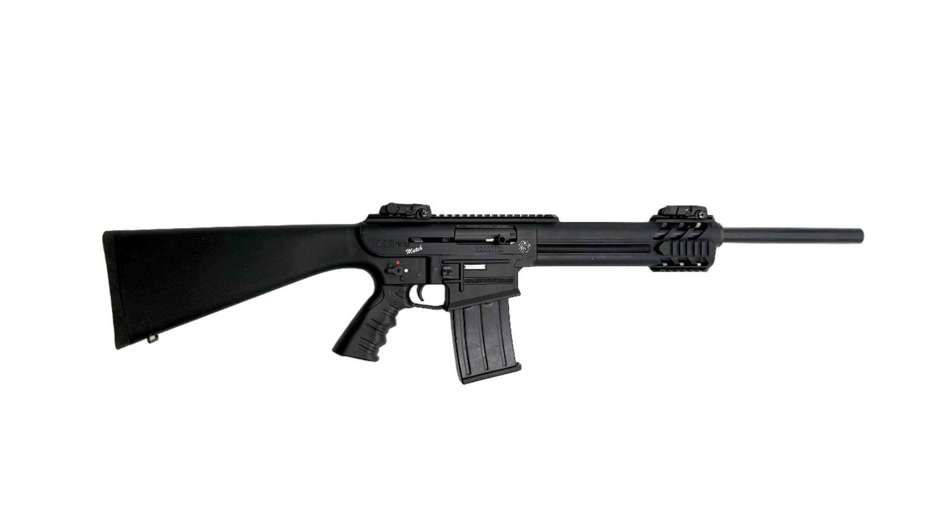 Black rifle on a white background
