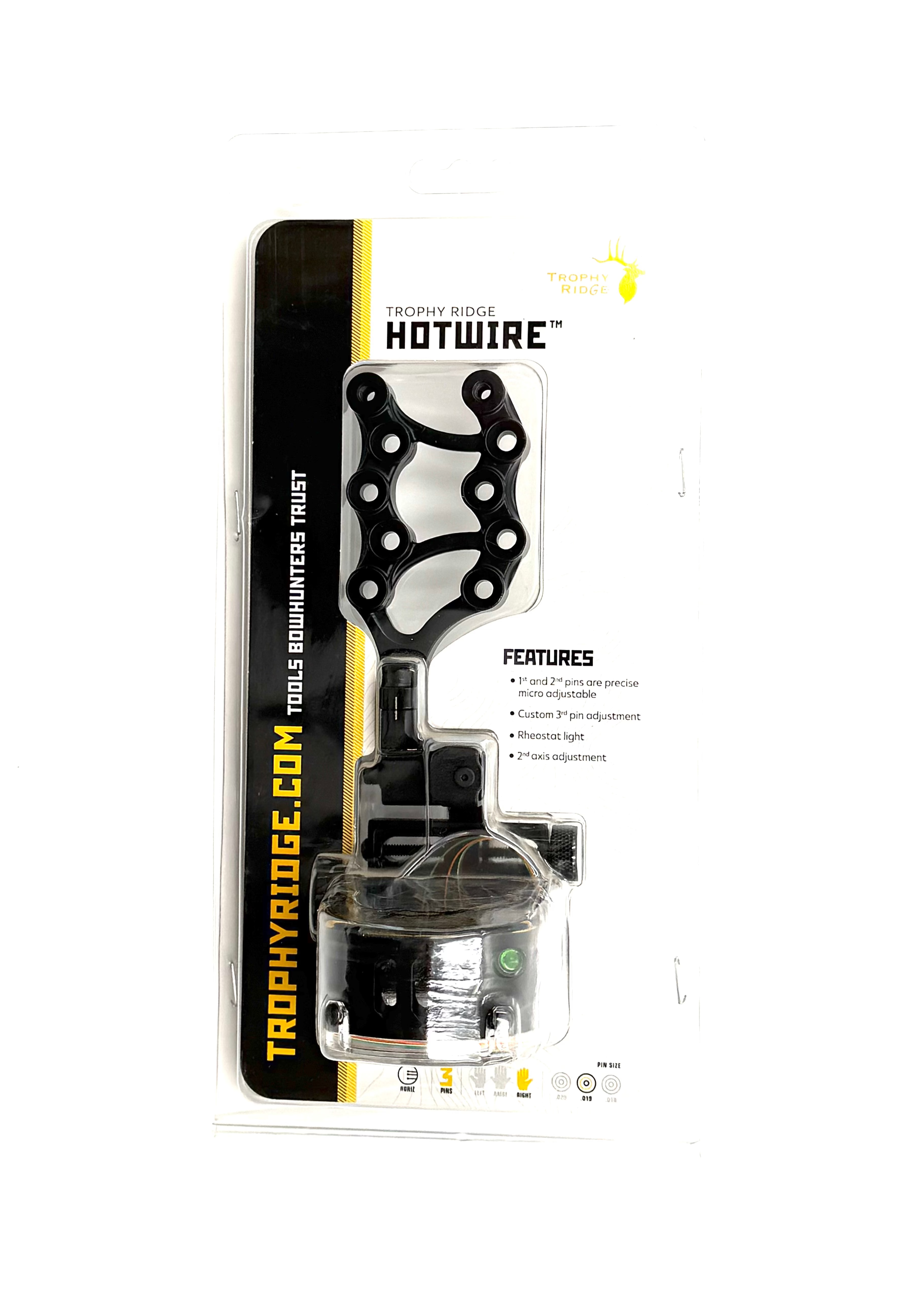 Trophy Ridge Hotwire Bow Sight - 3 Pins, .019, RH