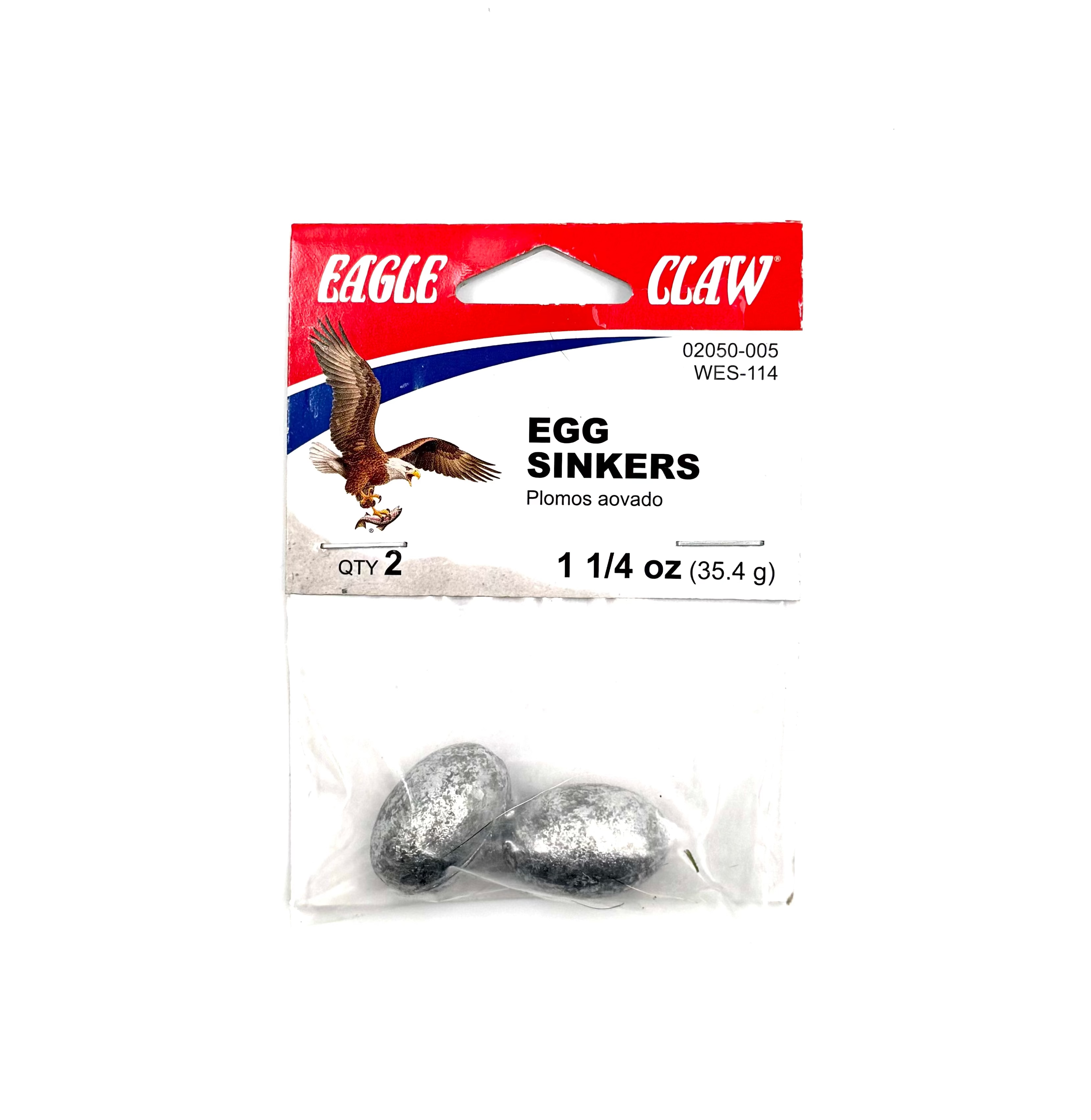 Eagle Claw Egg Sinkers 1 1/4oz - 2pk