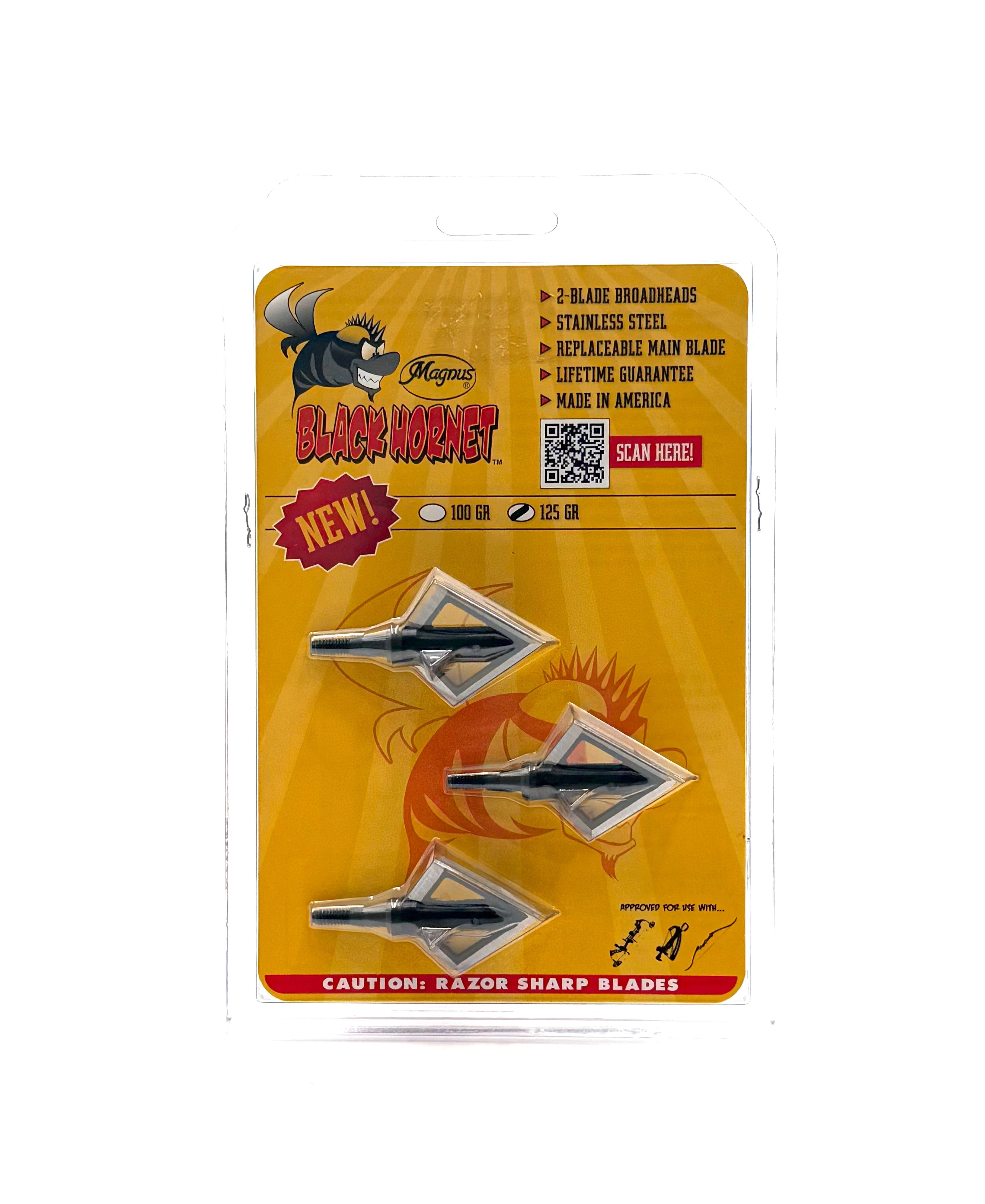 Magnus Stinger Black Hornet 2-Blade Broadheads 125gr - 3pk