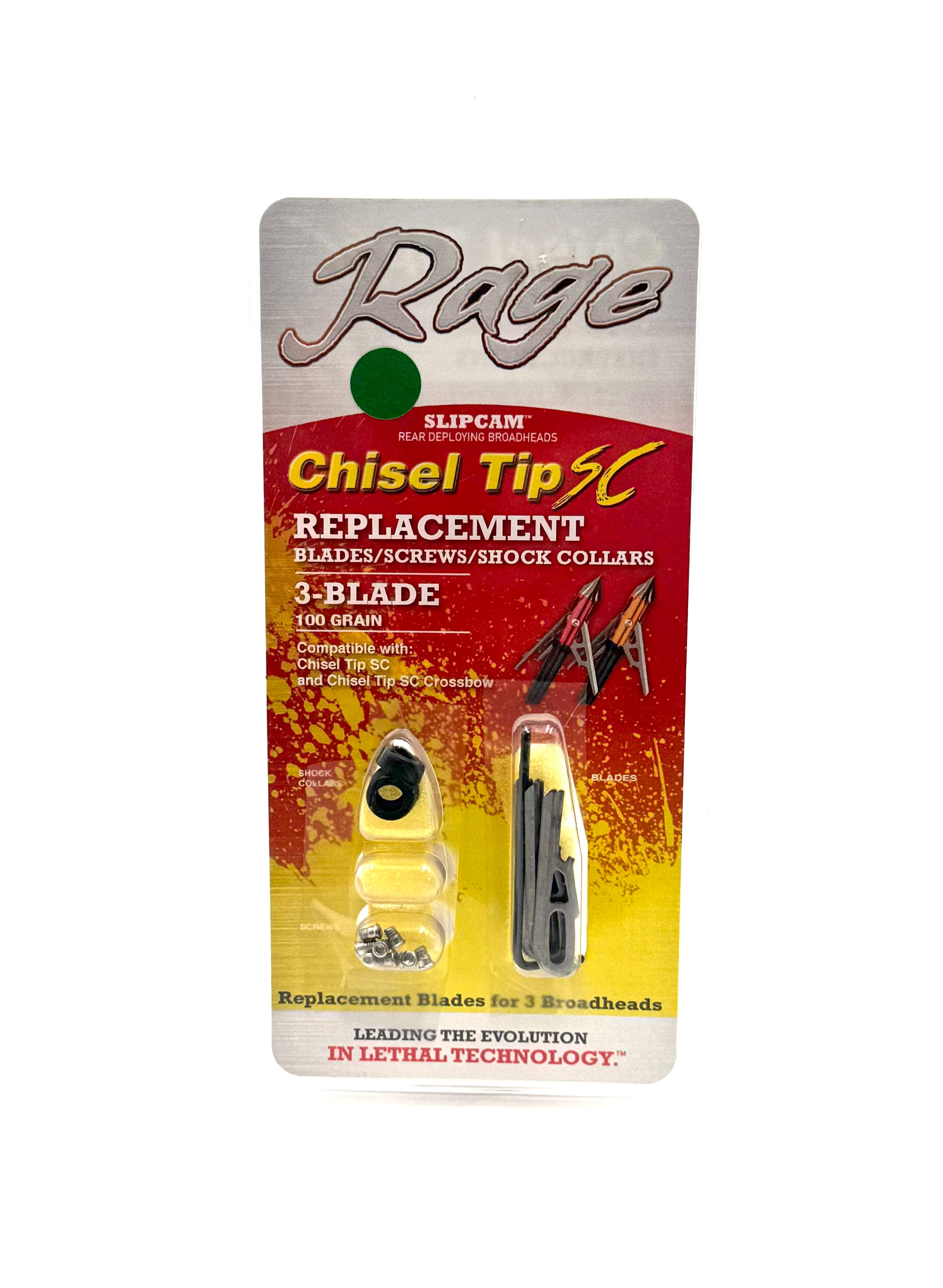 Rage Slipcam Chisel Tip SC Replacement Blades for Broadheads 3-Blade 100gr
