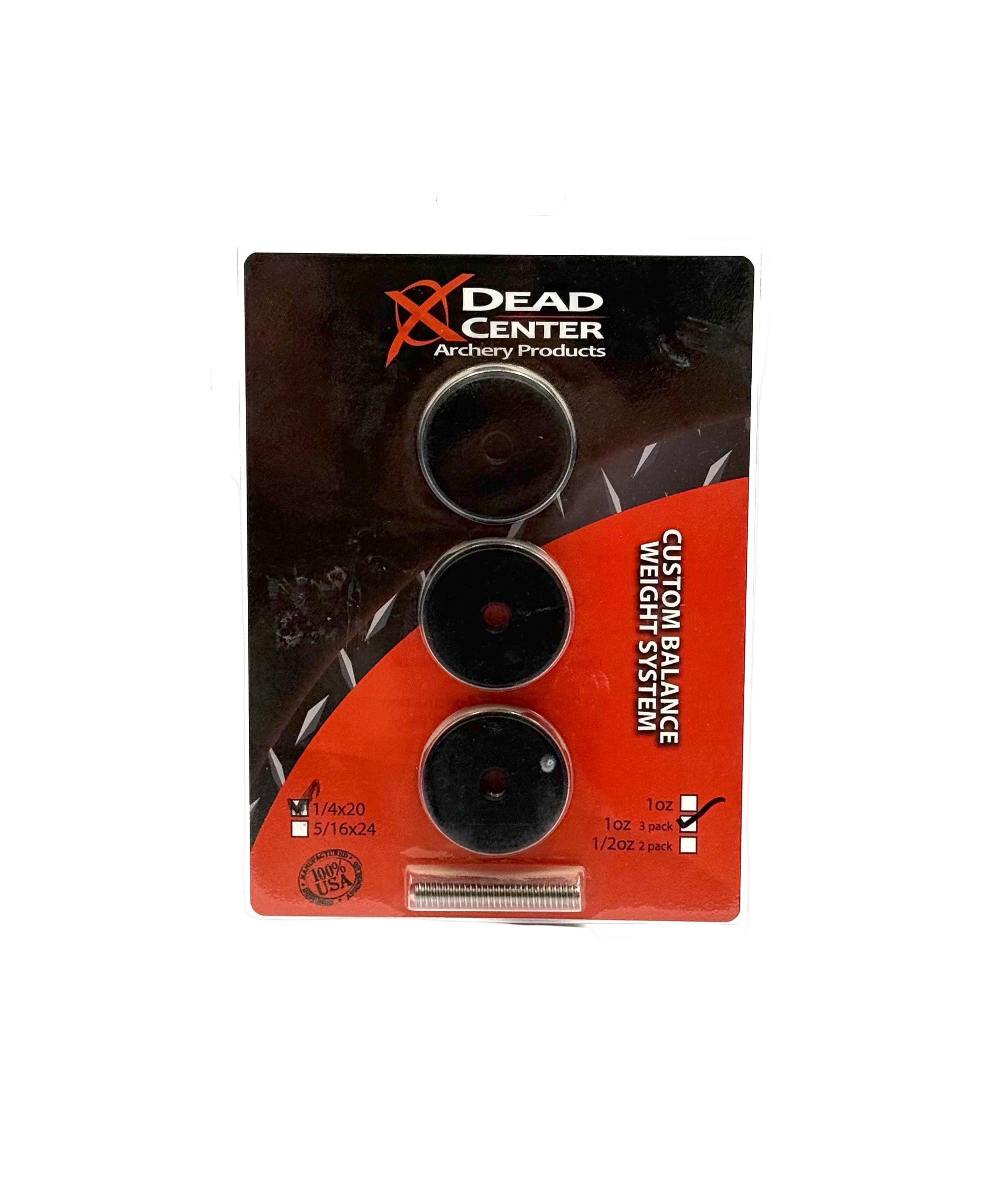 Dead Center Custom Balance Weight System - 1oz 1/4x20 - 3pk Matte Black