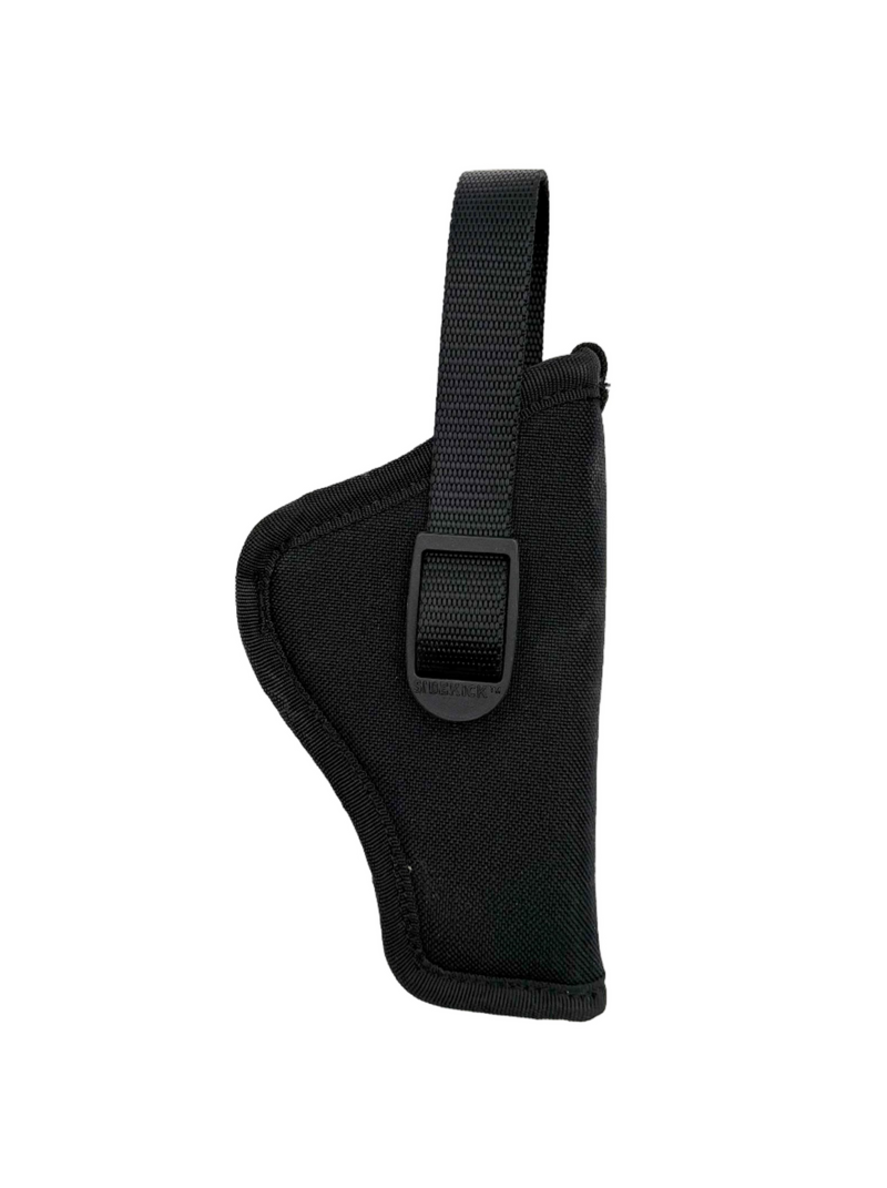 Black holster on a white background