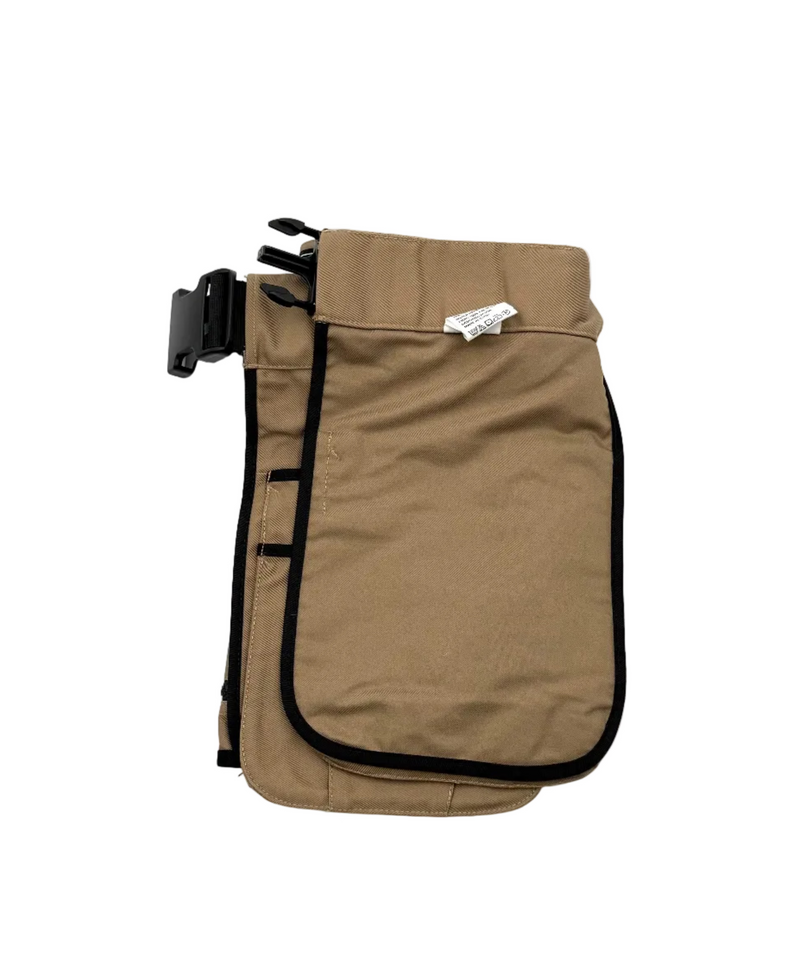 Wild Hare shooting vest with adjustable belt from 18 to 38 inches, featuring multiple pockets for outdoor shooting and hunting.