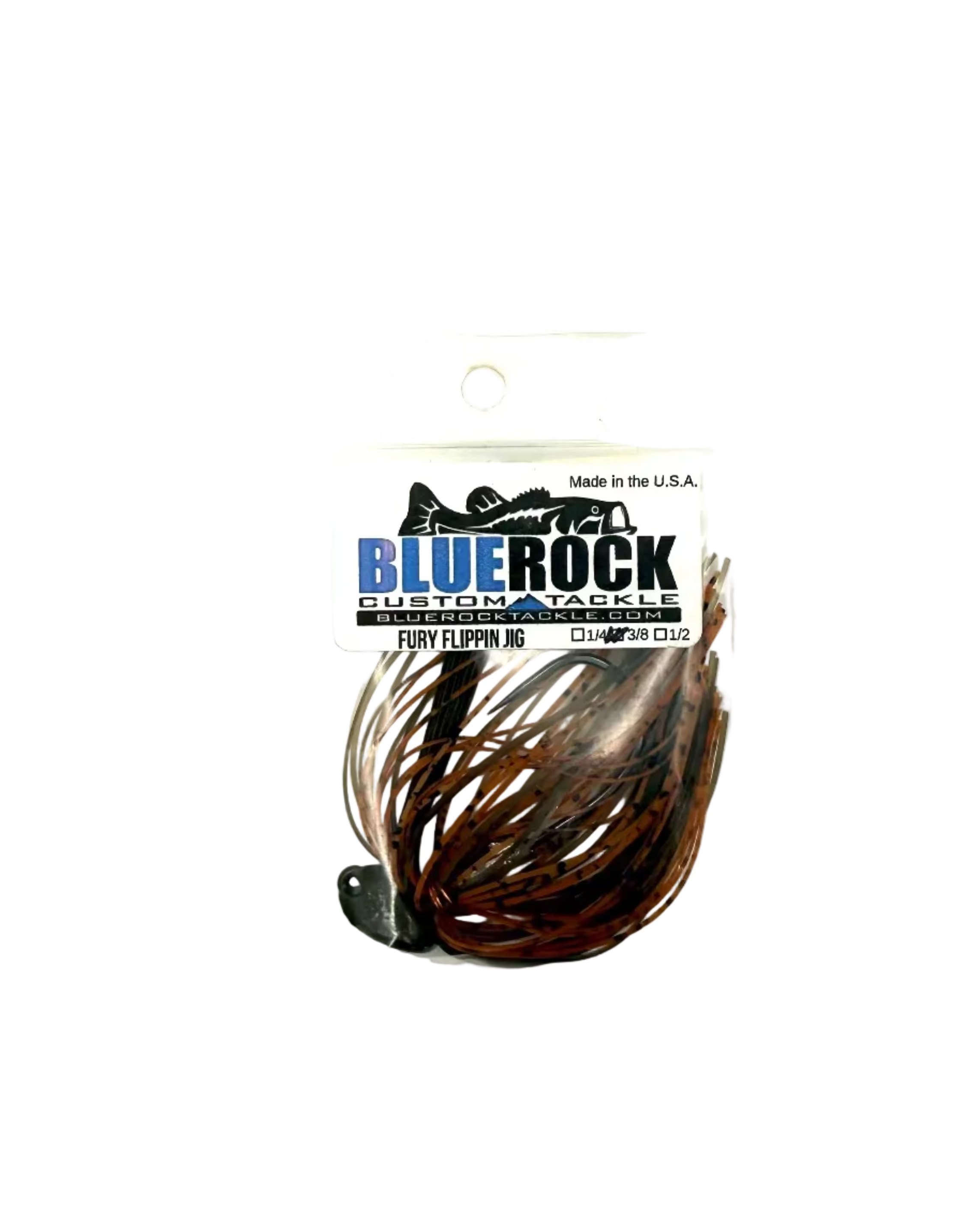 Blue Rock Custom Tackle Fury Flippin Jig - Army Green Pumpkin 3/8oz