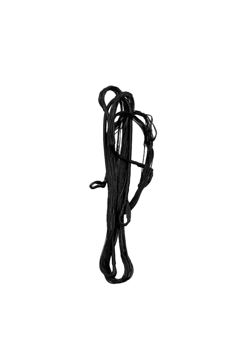 Pair of J&D Custom Strings bow cables #3529, 46.5 inches, pre-450+ S/Y cables for archery bows, shown in the image.